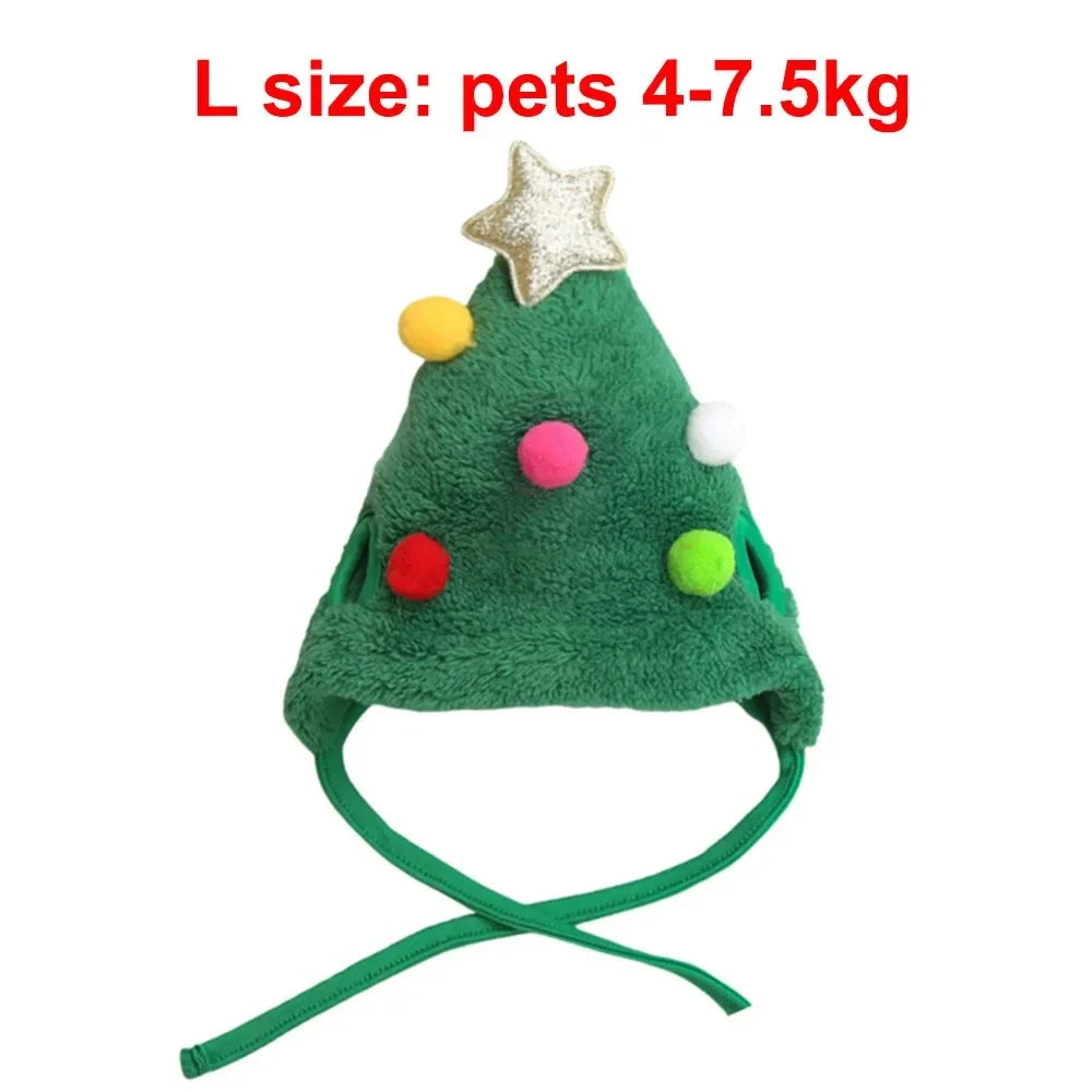 Festive Fleece Christmas Costume Set for Cats - Adorable Santa Elk Hat with Bandana Scarf for Holiday Dress-Up