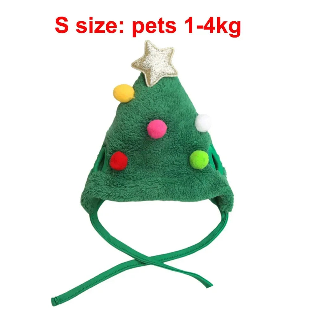 Festive Fleece Christmas Costume Set for Cats - Adorable Santa Elk Hat with Bandana Scarf for Holiday Dress-Up