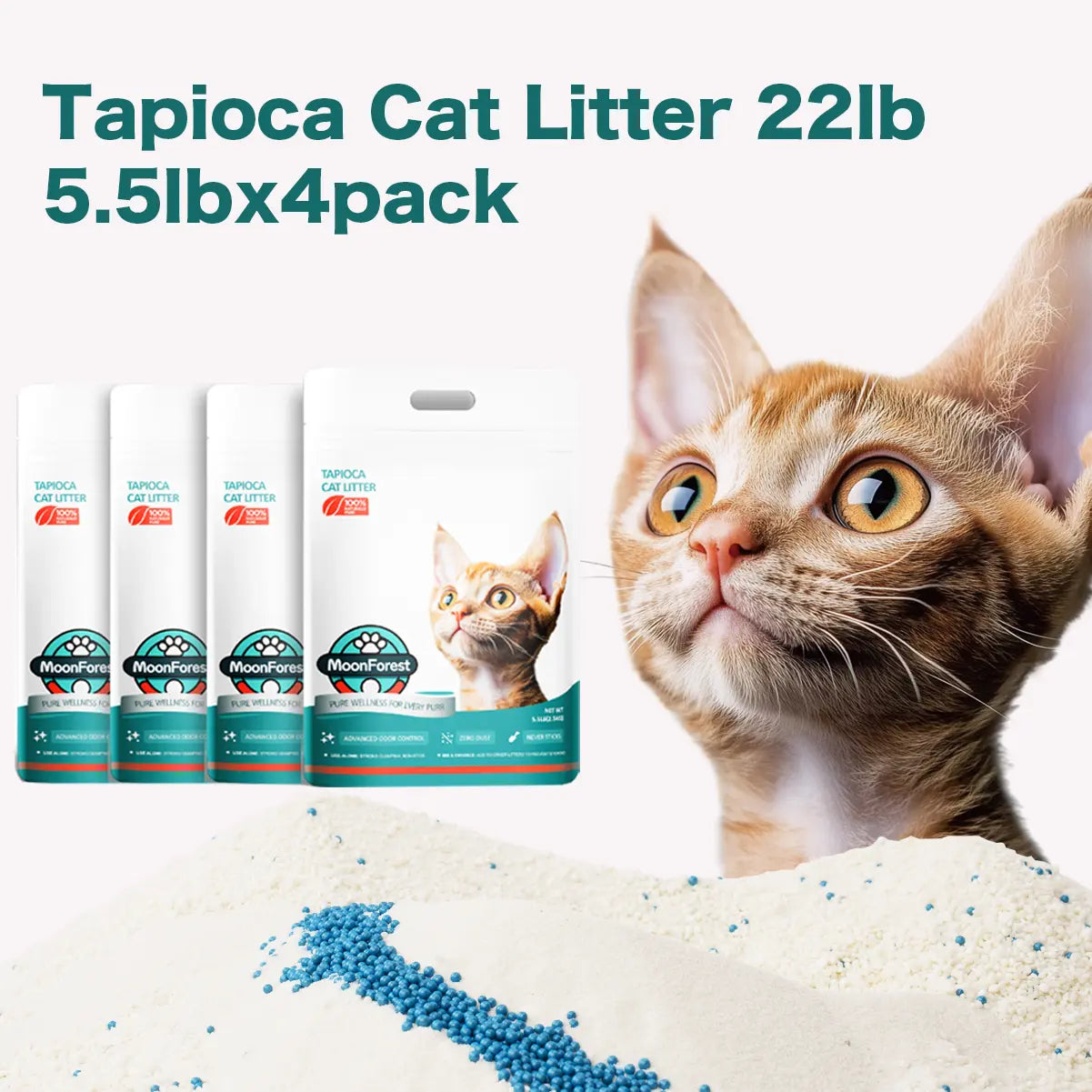 Moonforest Cat Litter,Kitty Litter,Tapioca Cat Litter, Smart Litter Boxes Cat Litter,Tofu Cat Litter, Clumping Premium, Low Dust Cat Comfort