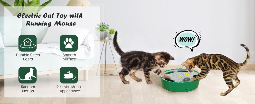 Pawaboo Interactive Whack-A-Mole Cat Toy with Running Mouse - Engaging Hide & Seek Fun for Your Feline Friend