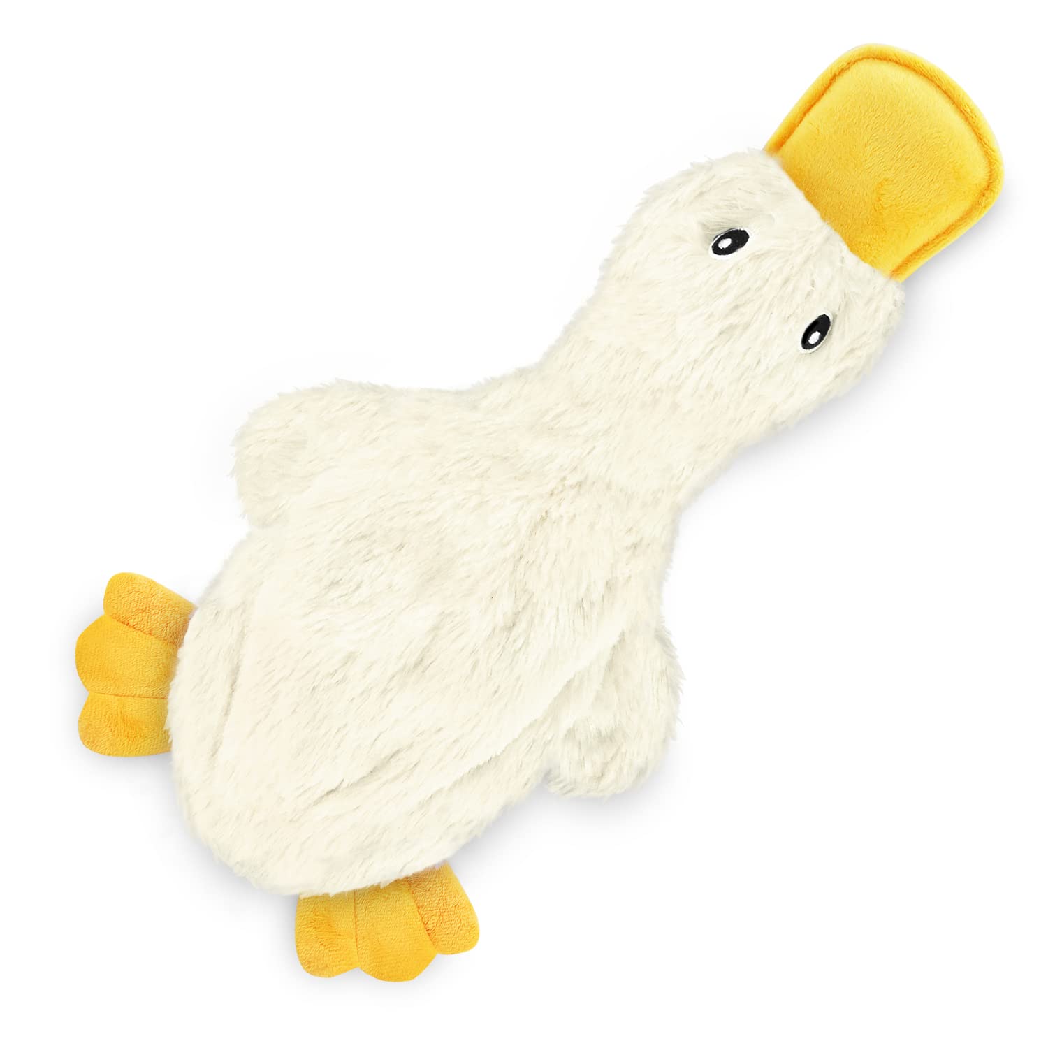 Best Pet Supplies Interactive Squeaky Dog Chew Toy, Ideal Dog Toys for Chewers, Small, Medium & Large Dogs, and Fetch Lovers - Crinkle Duck (Yellow), Large