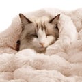SOMAHE Self-Warming Cat Blanket, Dual-Side Plush Sherpa Throw with Anti-Static, Snuggle Mat for Kittens & Cats, Cozy Bed Topper for Windowsills & Couches, Machine Washable & Dryable, 21x18 Inch Gray