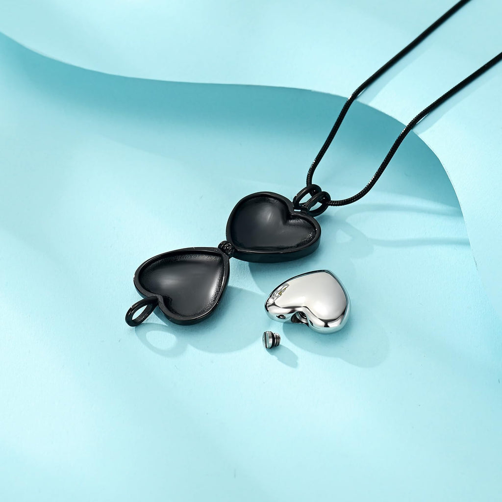 zeqingjw Pet Cremation Jewelry for Ashes Pendant Paw Print Pet Heart Urn Necklace Memorial Keepsake Jewelry for Pet/Dog's/Cat's Ashes