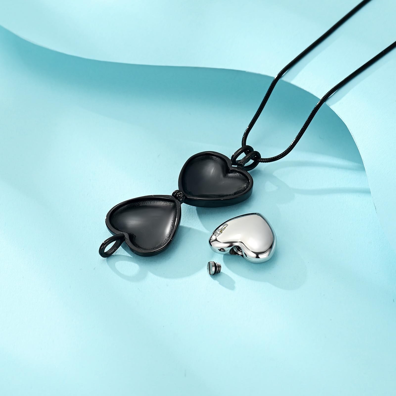 zeqingjw Pet Cremation Jewelry for Ashes Pendant Paw Print Pet Heart Urn Necklace Memorial Keepsake Jewelry for Pet/Dog's/Cat's Ashes