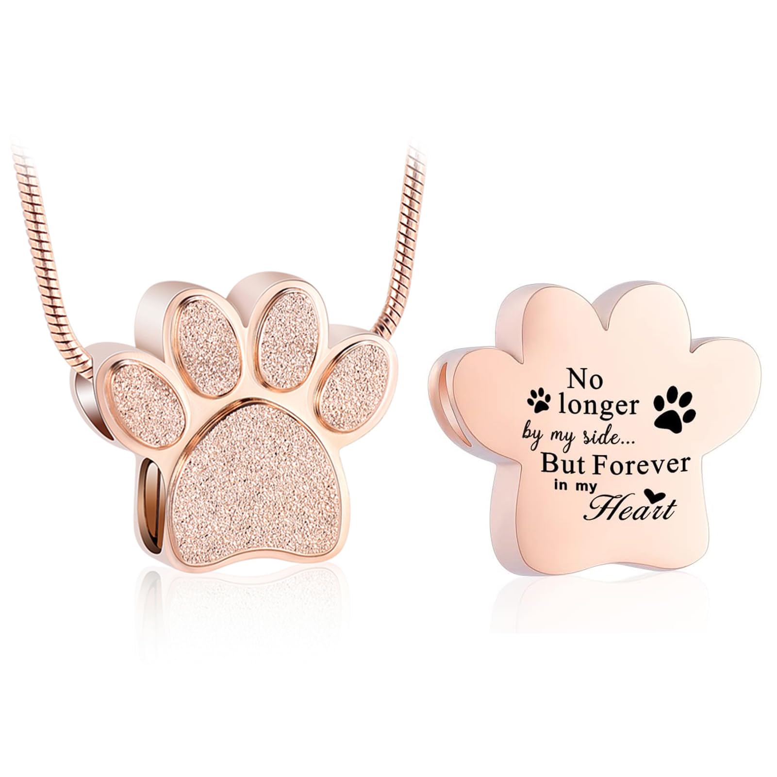 zeqingjw Pet Cremation Jewelry for Ashes Pendant Paw Print Pet Heart Urn Necklace Memorial Keepsake Jewelry for Pet/Dog's/Cat's Ashes
