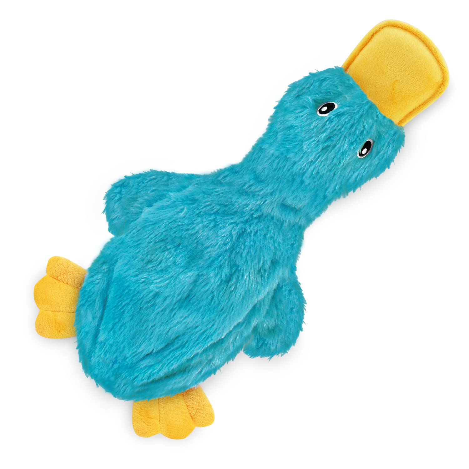 Best Pet Supplies Interactive Squeaky Dog Chew Toy, Ideal Dog Toys for Chewers, Small, Medium & Large Dogs, and Fetch Lovers - Crinkle Duck (Yellow), Large