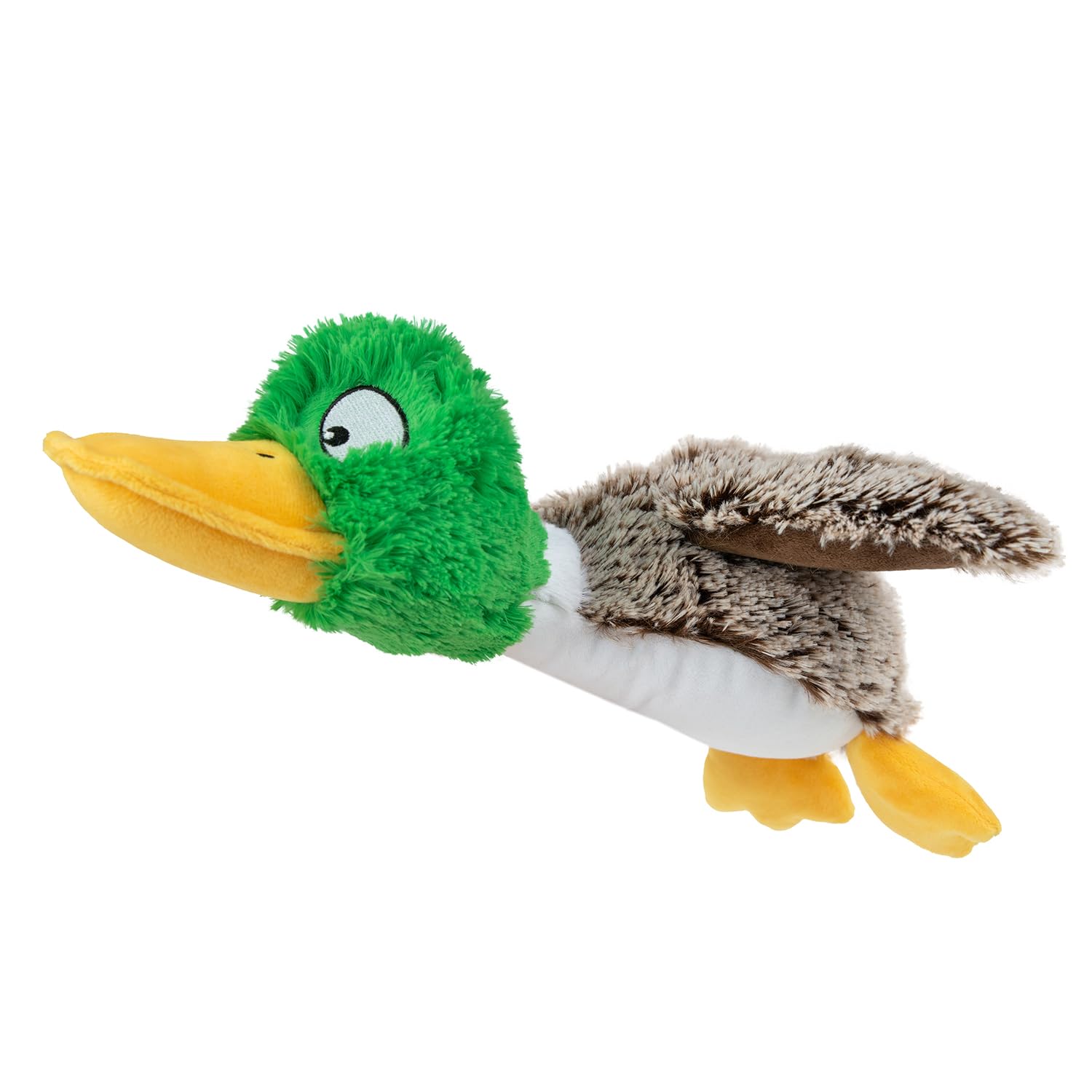 Best Pet Supplies Interactive Squeaky Dog Chew Toy, Ideal Dog Toys for Chewers, Small, Medium & Large Dogs, and Fetch Lovers - Crinkle Duck (Yellow), Large