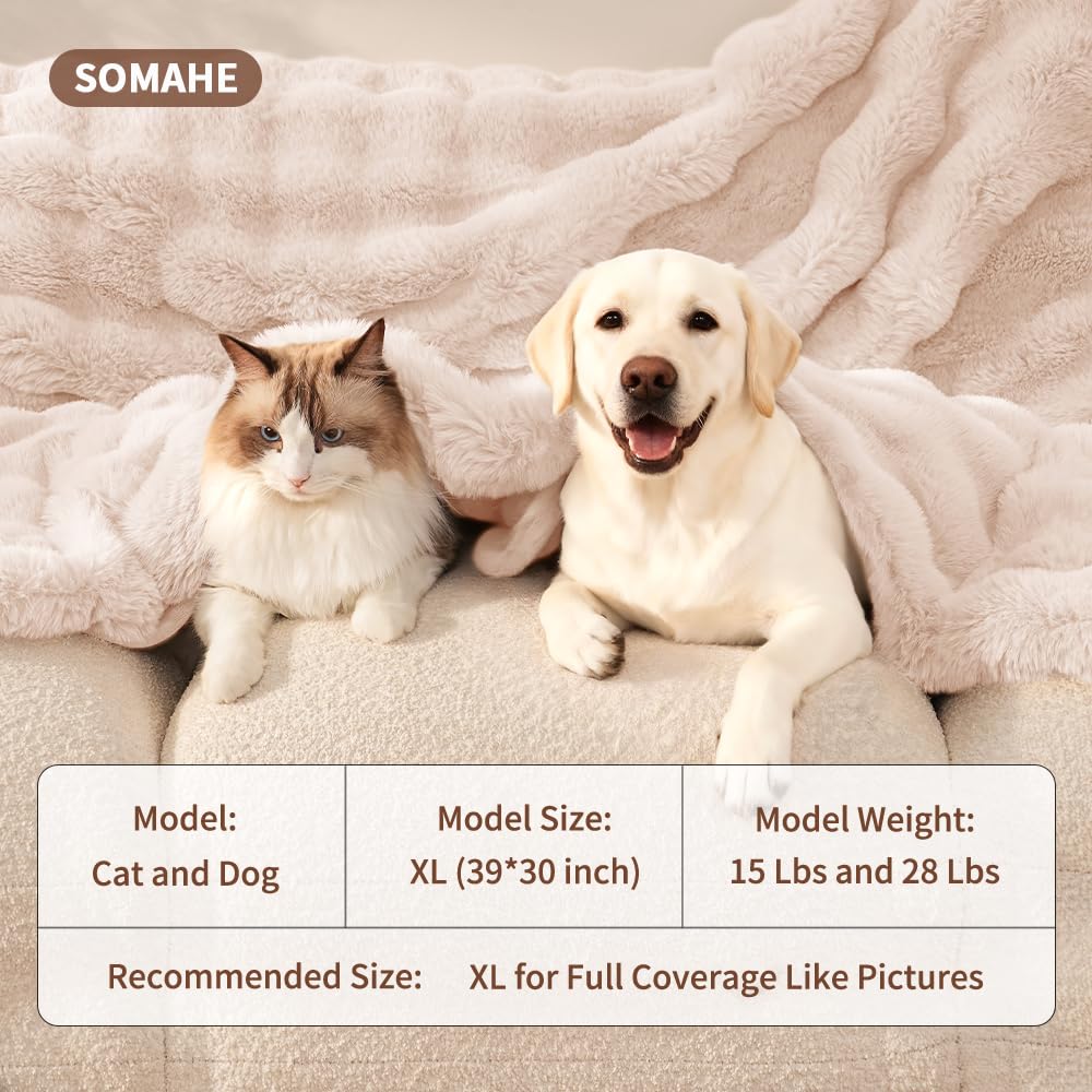 SOMAHE Self-Warming Cat Blanket, Dual-Side Plush Sherpa Throw with Anti-Static, Snuggle Mat for Kittens & Cats, Cozy Bed Topper for Windowsills & Couches, Machine Washable & Dryable, 21x18 Inch Gray