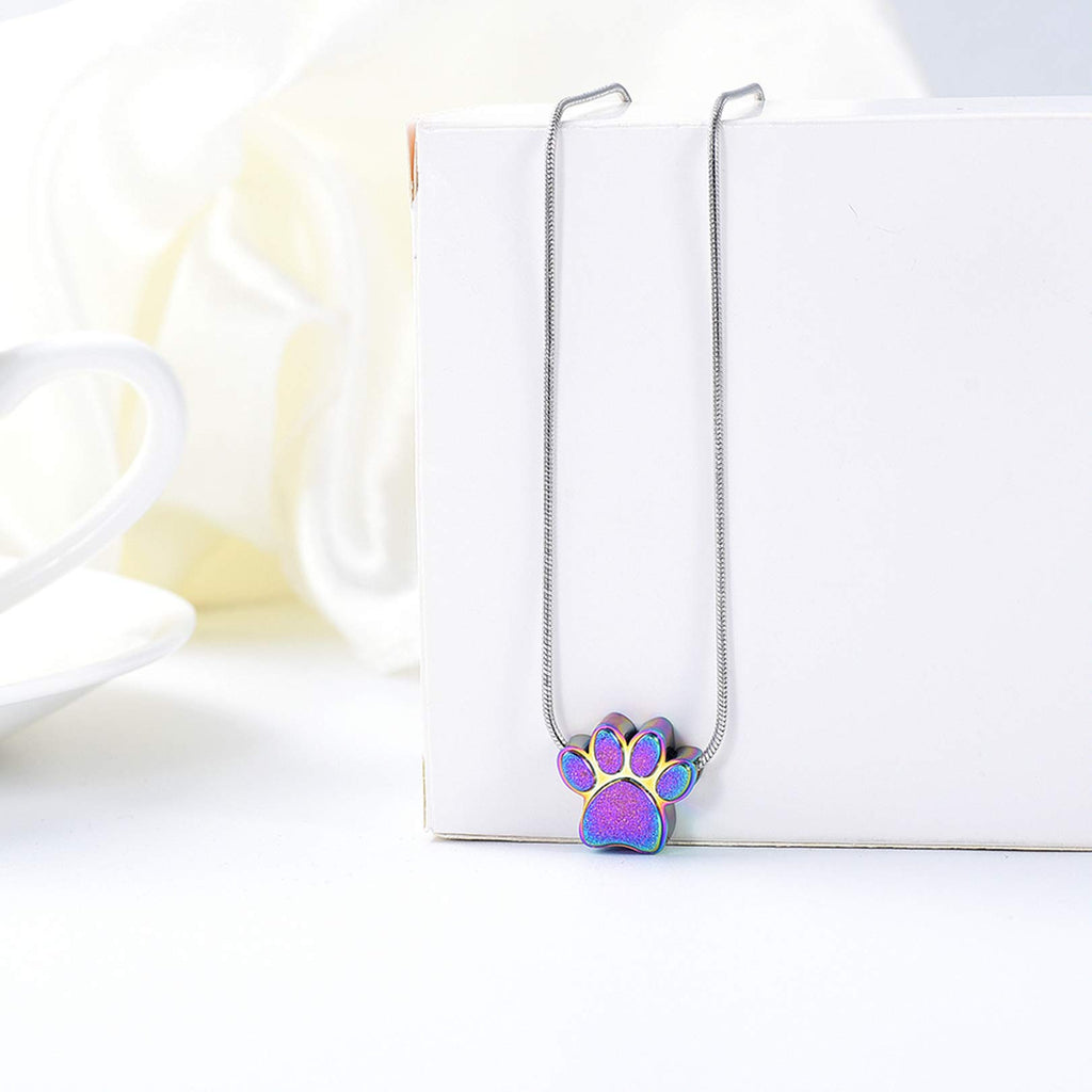 zeqingjw Pet Cremation Jewelry for Ashes Pendant Paw Print Pet Heart Urn Necklace Memorial Keepsake Jewelry for Pet/Dog's/Cat's Ashes