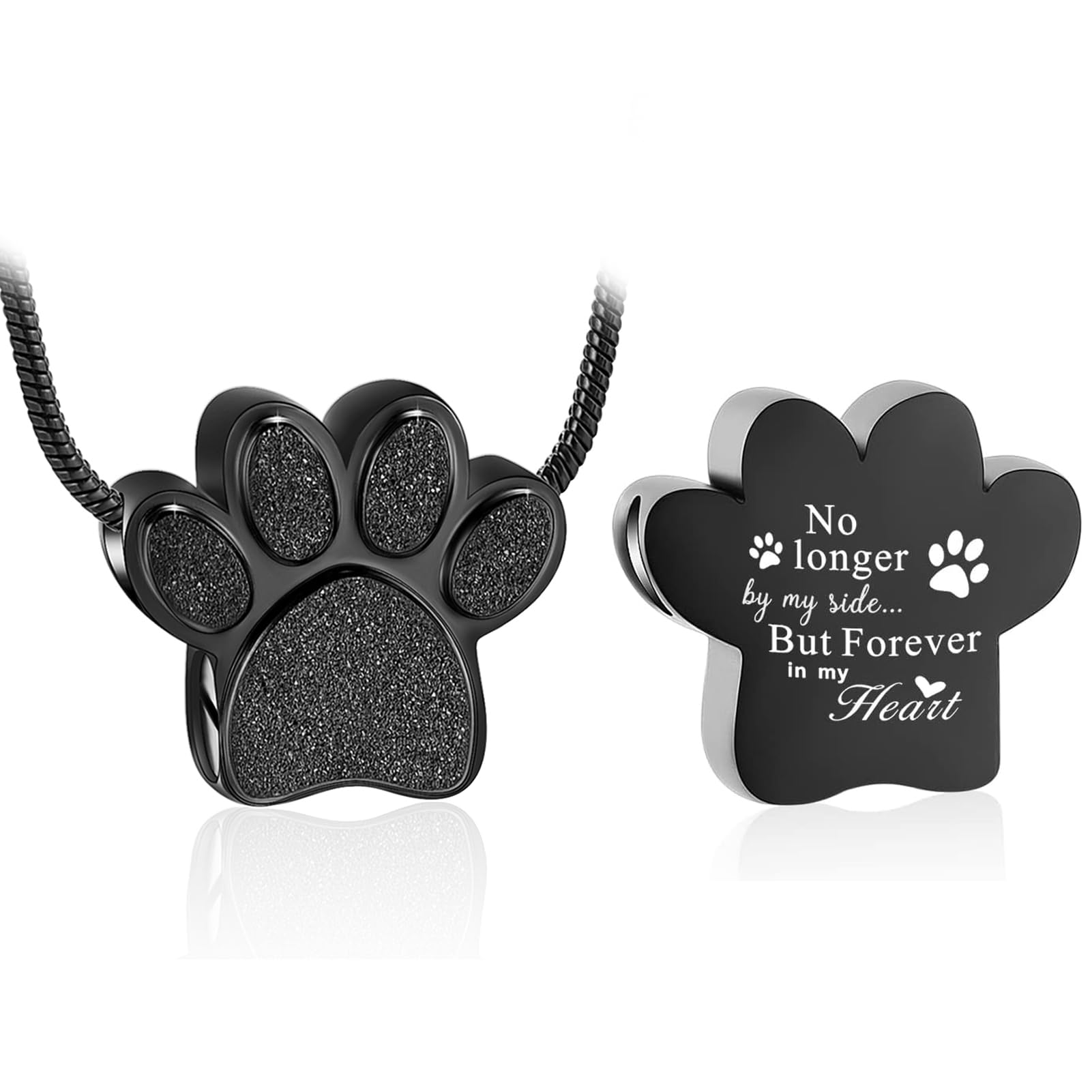 zeqingjw Pet Cremation Jewelry for Ashes Pendant Paw Print Pet Heart Urn Necklace Memorial Keepsake Jewelry for Pet/Dog's/Cat's Ashes