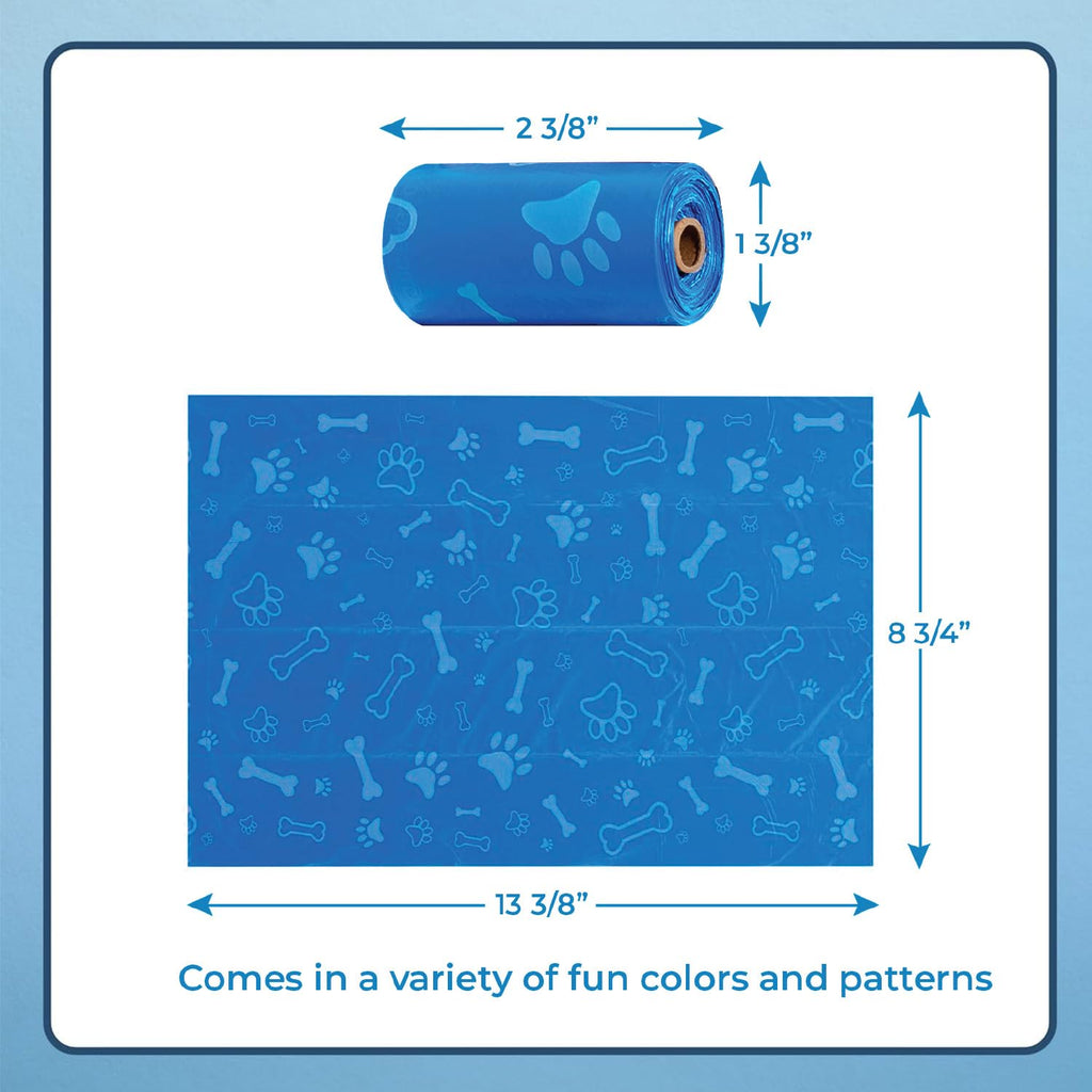 Best Pet Supplies Dog Poop Bags for Waste Refuse Cleanup, Doggy Roll Replacements for Outdoor Puppy Walking and Travel, Leak Proof and Tear Resistant, Thick Plastic - Assorted, 150 Bags