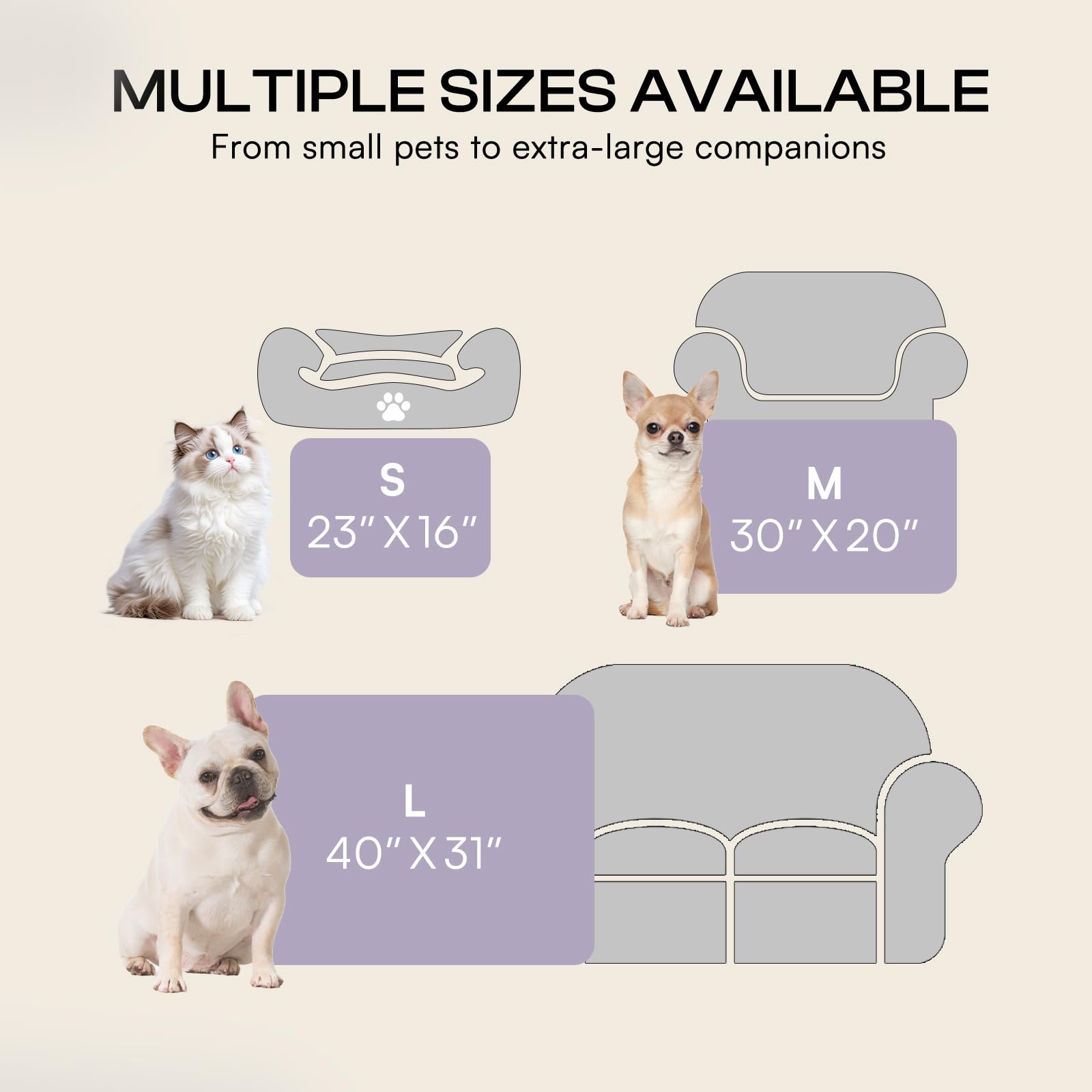 Luciphia 1 Pack 3 Cat Printed Fleece Pet Blankets Washable，Soft Warm Throw Covers for Crate Couch Bed，Cozy Puppy Essentials for Dogs and Cats，Purple/Grey/Khaki, Small (23x16 inch)