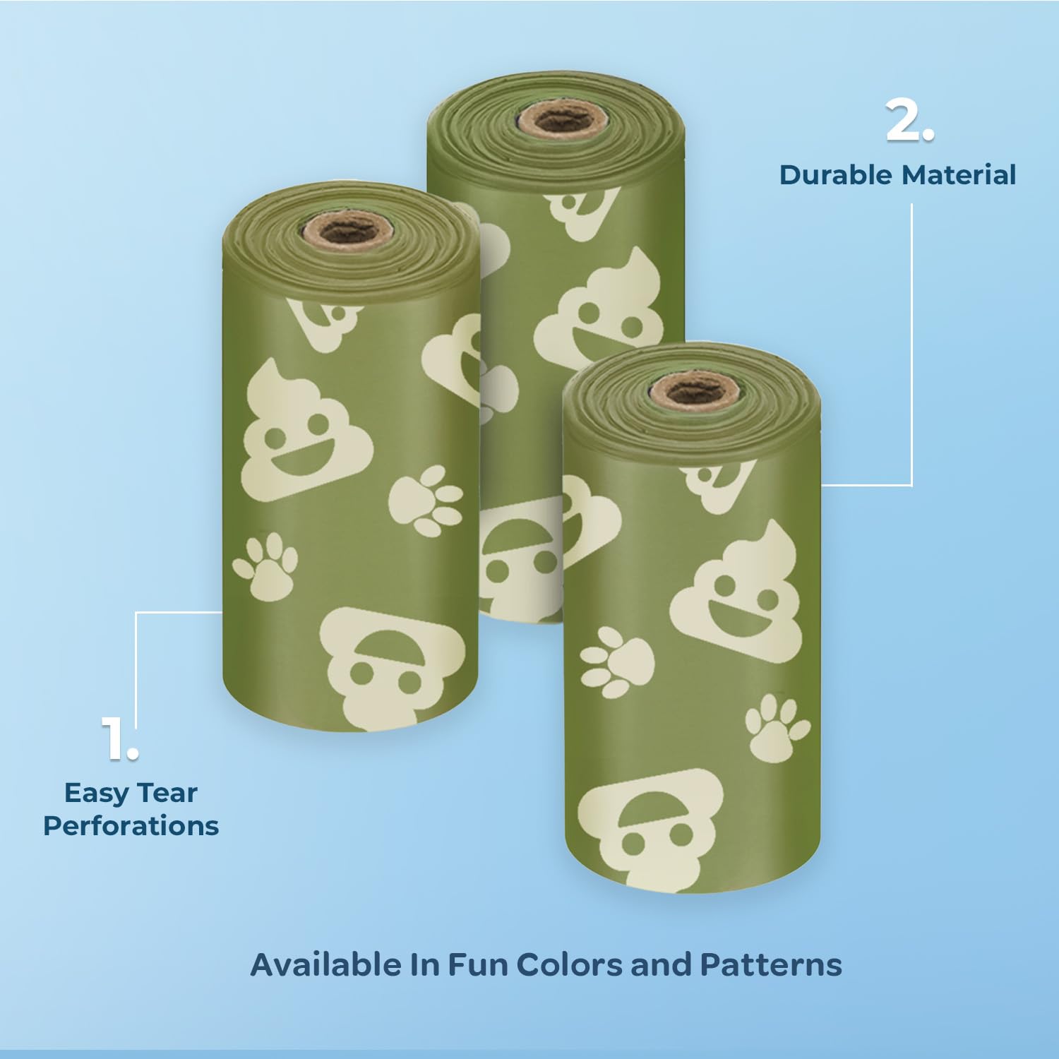 Best Pet Supplies Dog Poop Bags for Waste Refuse Cleanup, Doggy Roll Replacements for Outdoor Puppy Walking and Travel, Leak Proof and Tear Resistant, Thick Plastic - Assorted, 150 Bags