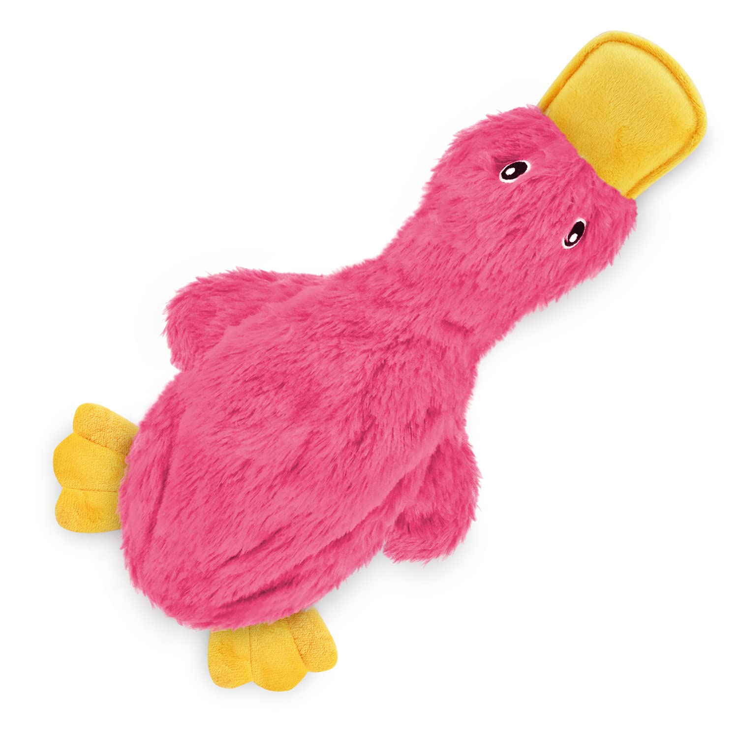 Best Pet Supplies Interactive Squeaky Dog Chew Toy, Ideal Dog Toys for Chewers, Small, Medium & Large Dogs, and Fetch Lovers - Crinkle Duck (Yellow), Large