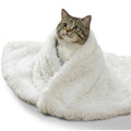 Cat Blanket for Indoor Cats - Ultra Thick 460GSM Faux Rabbit Fur & 260GSM Sherpa, Small Pet Throw for Carrier, Crate & Couch Protection, Soft Thermal Kitten Bedding, 21"x18" Grey