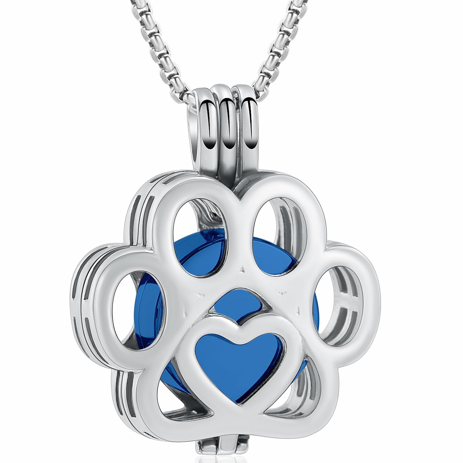 Oinsi Pet Cremation Jewelry For Ashes For Dog/Cat Paw Stainless Steel Memorial Locket Urn Necklace Inside Mini Case Keepsake Cremation Jewelry Women Men