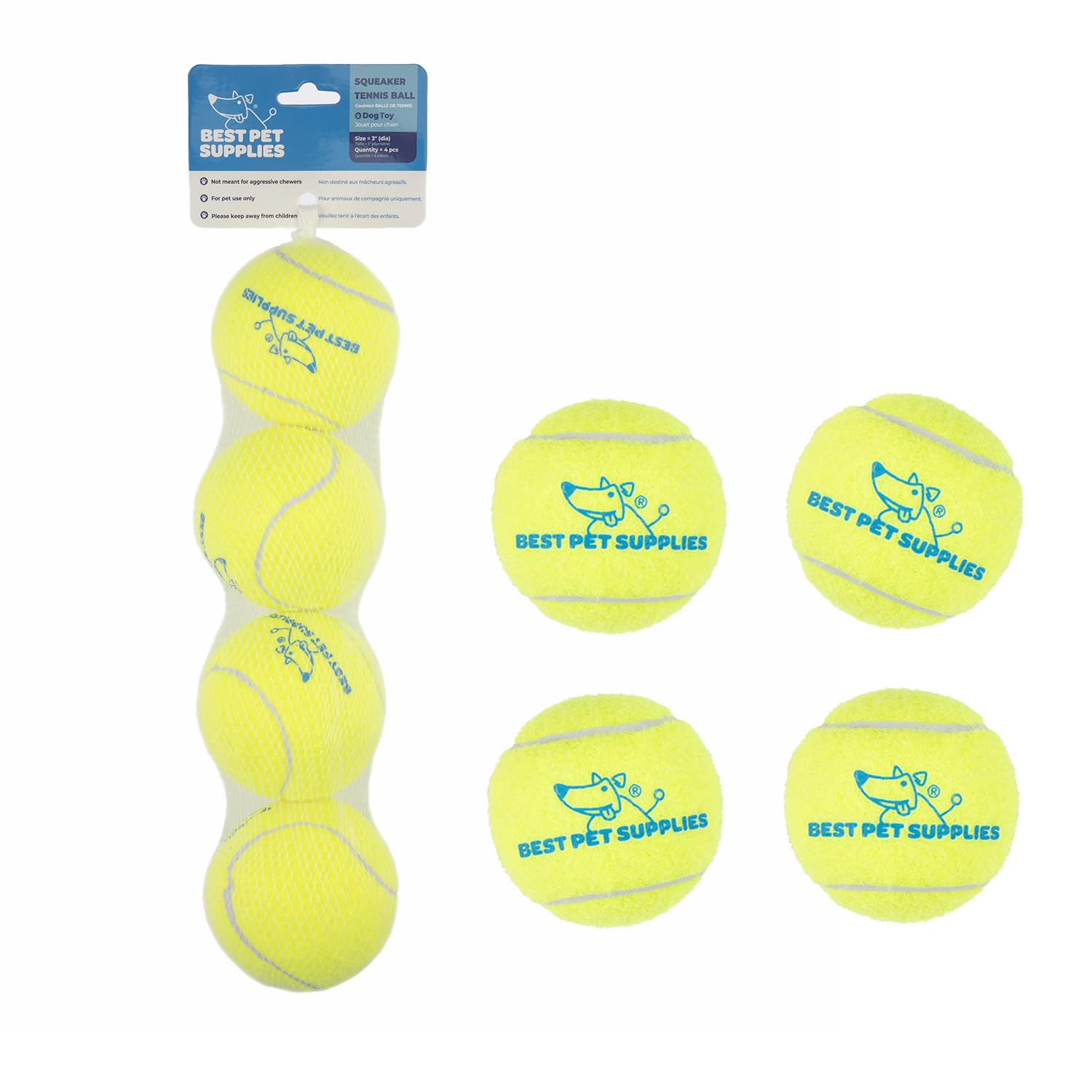 Best Pet Supplies Interactive Squeaky Dog Chew Toy, Ideal Dog Toys for Chewers, Small, Medium & Large Dogs, and Fetch Lovers - Crinkle Duck (Yellow), Large