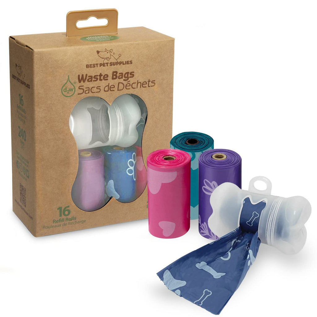 Best Pet Supplies Dog Poop Bags for Waste Refuse Cleanup, Doggy Roll Replacements for Outdoor Puppy Walking and Travel, Leak Proof and Tear Resistant, Thick Plastic - Assorted, 150 Bags