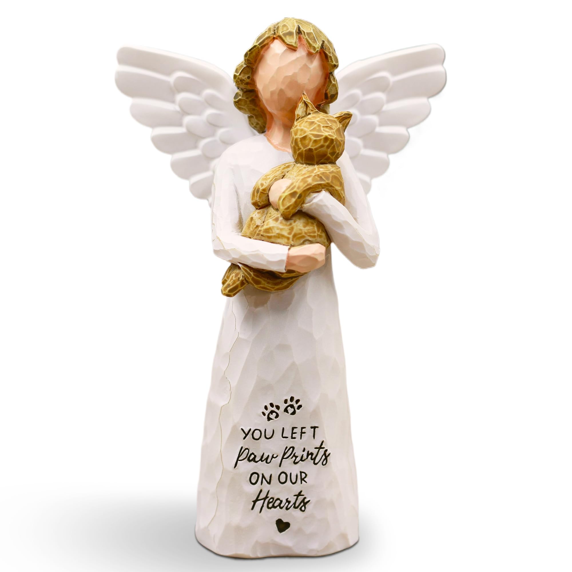 BORLESTA Cat Memorial Gifts for Loss of Cat, Pet Loss Sympathy Gift, Pet Cat Remembrance Gifts, Cat Mom Gift for Cats Lovers, Cat Statue Hand-Painted Figurines Angel (Gray)