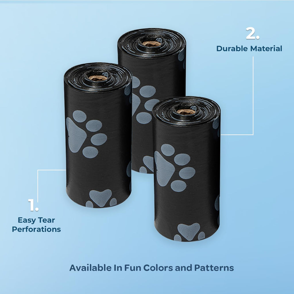Best Pet Supplies Dog Poop Bags for Waste Refuse Cleanup, Doggy Roll Replacements for Outdoor Puppy Walking and Travel, Leak Proof and Tear Resistant, Thick Plastic - Assorted, 150 Bags