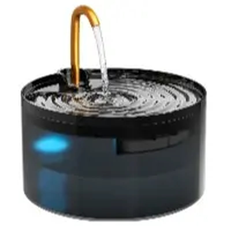 MISFANS Silent Cat Water Fountain 2.1L Pet Water Fountain Ultra-Quiet Copper Spout Night Light 6-Layer Filter Soft Blue LED Automatic Gravity Feeder|Wired Plug-In Model