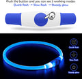 Led Dog Collar, USB Rechargeable Flash Dog Necklace Light, Pet Safety Collar Makes Your Beloved Dogs Be Seen at Night for Small Medium Large Dogs(Red/Blue)