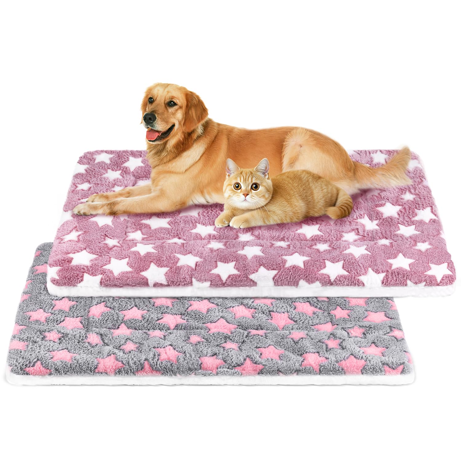 4 Pcs Self Warming Cat Bed, Self Heating Pet Mat for Kitten & Puppy, Soft Calming Cat Bed Mat Reflects Body Heat Warm Washable Pet Pad for Crates, Floors, Indoor, Outdoor(12.6×10 Inch)