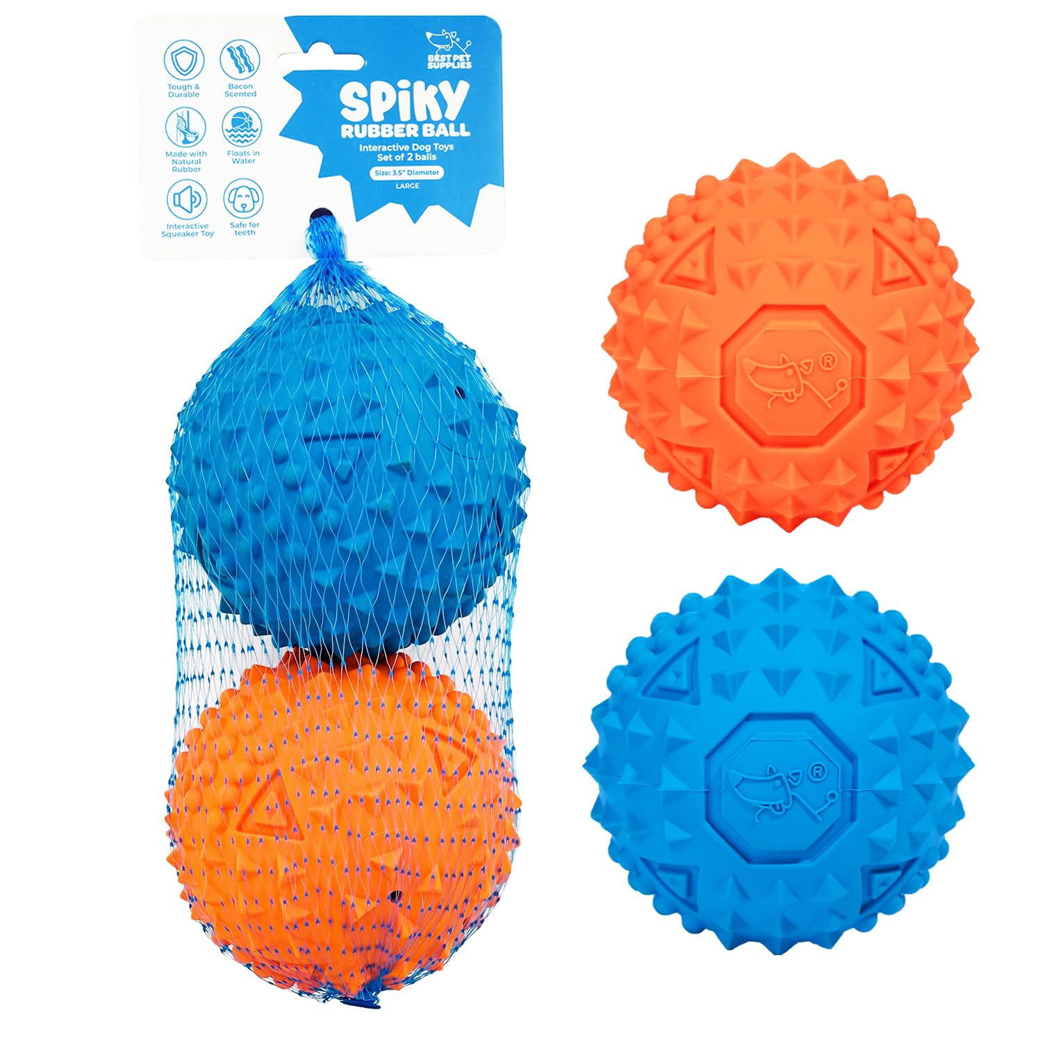 Best Pet Supplies Interactive Squeaky Dog Chew Toy, Ideal Dog Toys for Chewers, Small, Medium & Large Dogs, and Fetch Lovers - Crinkle Duck (Yellow), Large