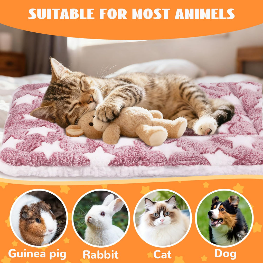 4 Pcs Self Warming Cat Bed, Self Heating Pet Mat for Kitten & Puppy, Soft Calming Cat Bed Mat Reflects Body Heat Warm Washable Pet Pad for Crates, Floors, Indoor, Outdoor(12.6×10 Inch)