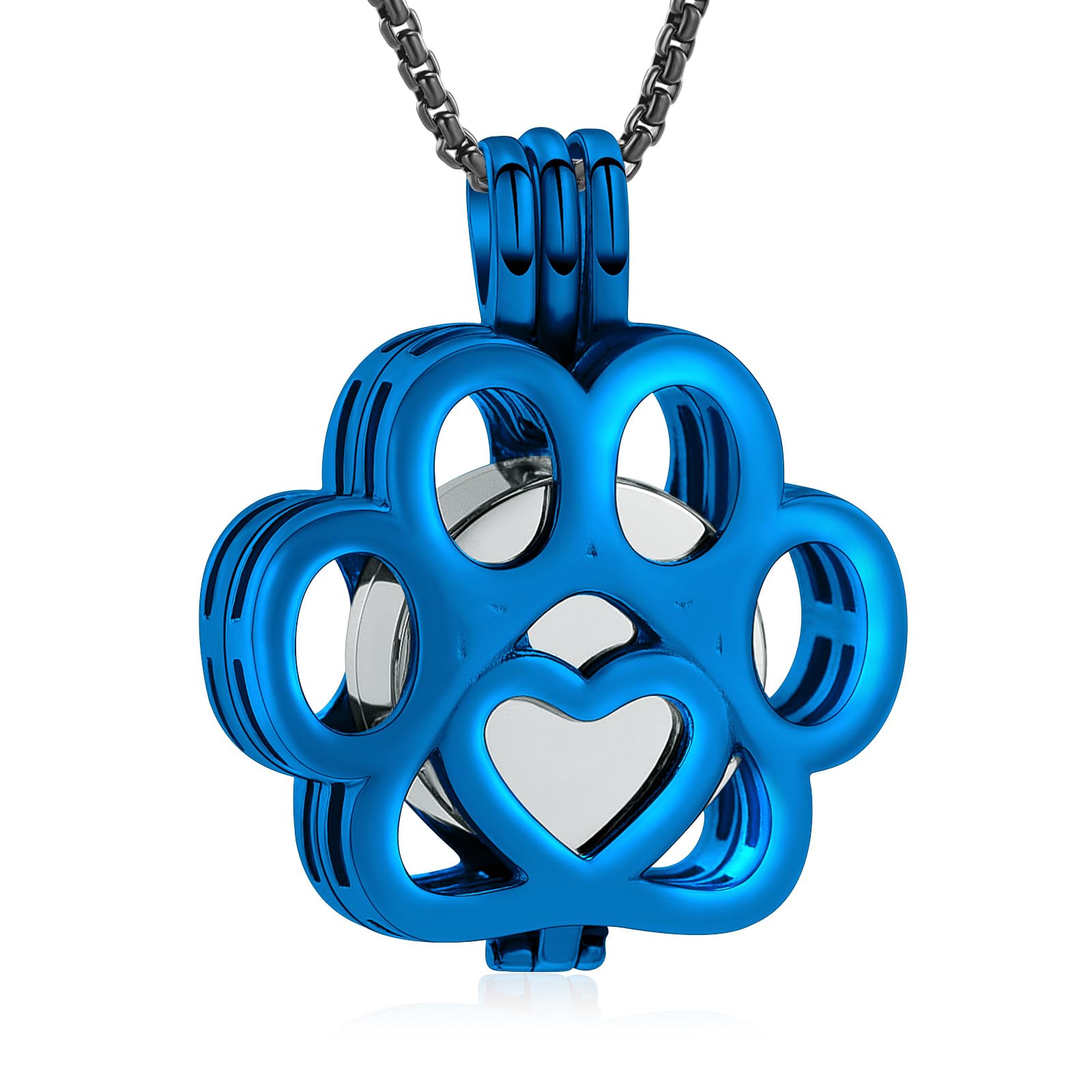 Oinsi Pet Cremation Jewelry For Ashes For Dog/Cat Paw Stainless Steel Memorial Locket Urn Necklace Inside Mini Case Keepsake Cremation Jewelry Women Men