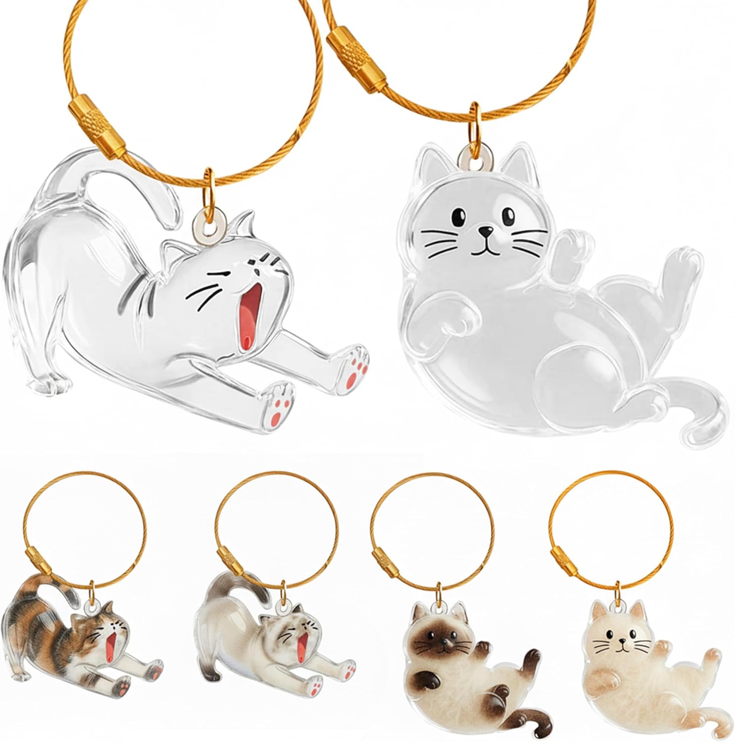 2Pcs Cat Hair Keepsake Bottles, Pet Hair Keychain for Collecting Hair, Furever Gift for Pet Lovers, Cat Keychain Memory Keepsake