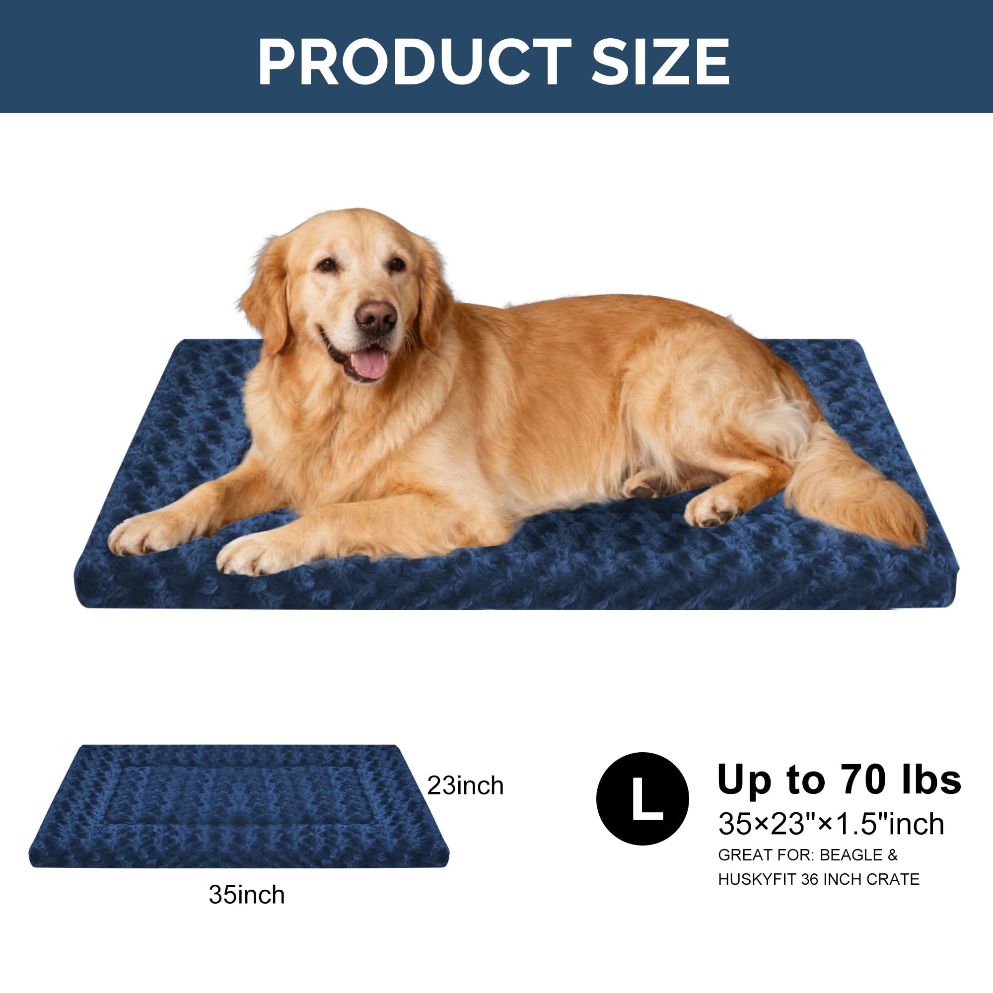 Dog Bed Mat for Crate, Soft Kennel Pad, Durable Comfort Mat for Dogs and Cats, Home and Crate Use (Gray, 18"*14"*1.5")