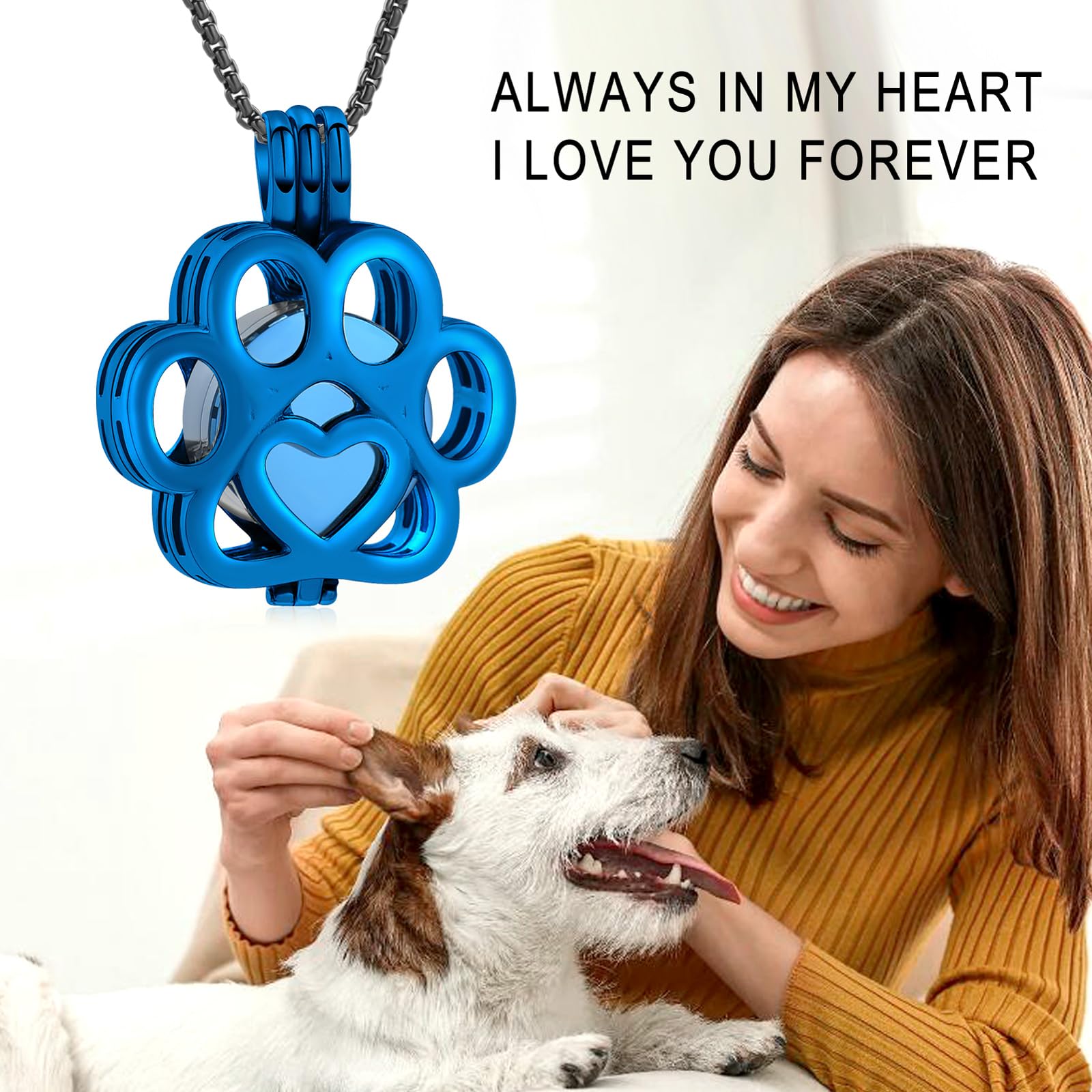 Oinsi Pet Cremation Jewelry For Ashes For Dog/Cat Paw Stainless Steel Memorial Locket Urn Necklace Inside Mini Case Keepsake Cremation Jewelry Women Men