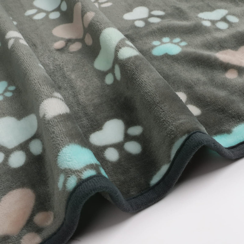 Luciphia 1 Pack 3 Cat Printed Fleece Pet Blankets Washable，Soft Warm Throw Covers for Crate Couch Bed，Cozy Puppy Essentials for Dogs and Cats，Purple/Grey/Khaki, Small (23x16 inch)