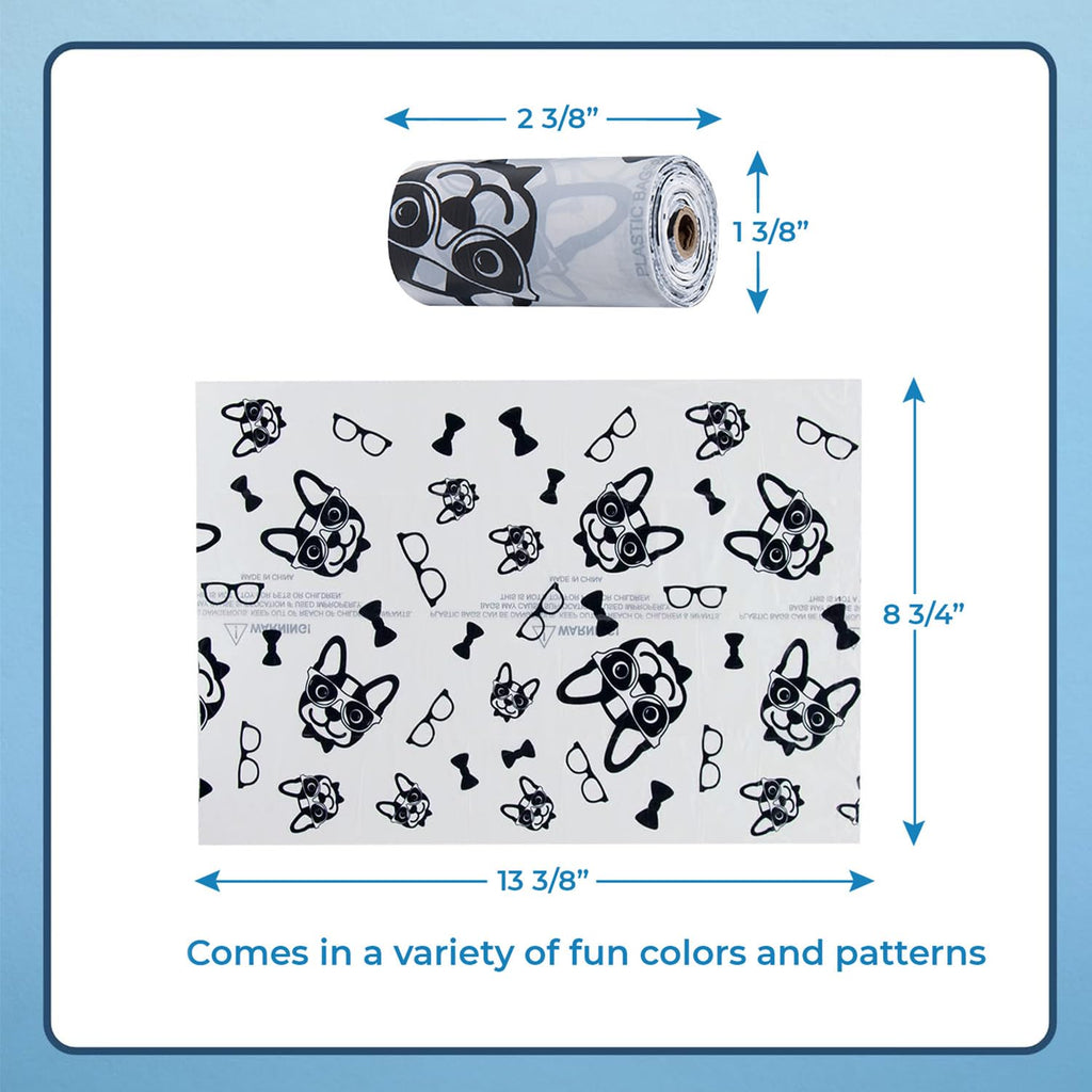 Best Pet Supplies Dog Poop Bags for Waste Refuse Cleanup, Doggy Roll Replacements for Outdoor Puppy Walking and Travel, Leak Proof and Tear Resistant, Thick Plastic - Assorted, 150 Bags