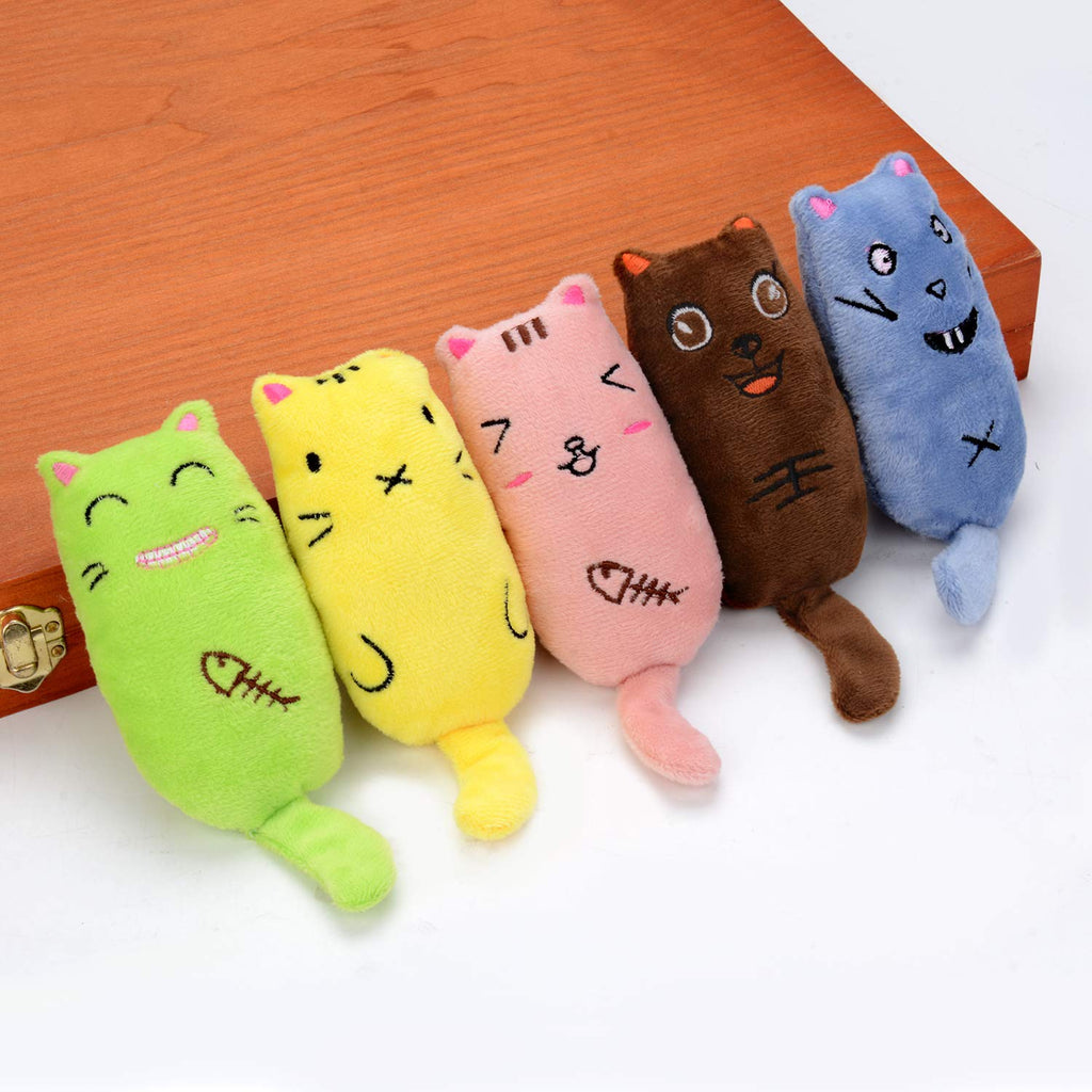 Legendog 5Pcs Bite Resistant Catnip Toy for Cats,Catnip Filled Cartoon Mice Cat Teething Chew Toy