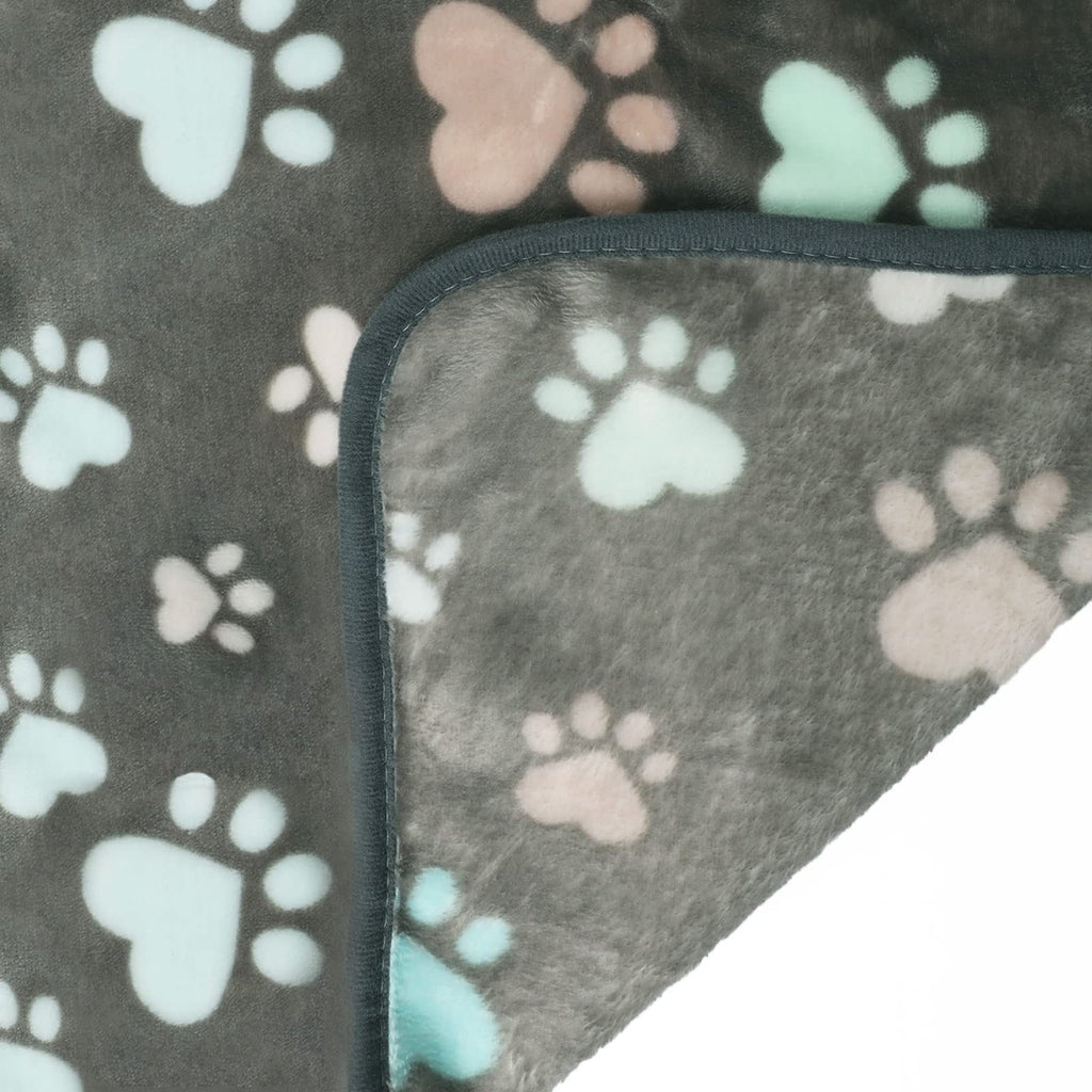 Luciphia 1 Pack 3 Cat Printed Fleece Pet Blankets Washable，Soft Warm Throw Covers for Crate Couch Bed，Cozy Puppy Essentials for Dogs and Cats，Purple/Grey/Khaki, Small (23x16 inch)