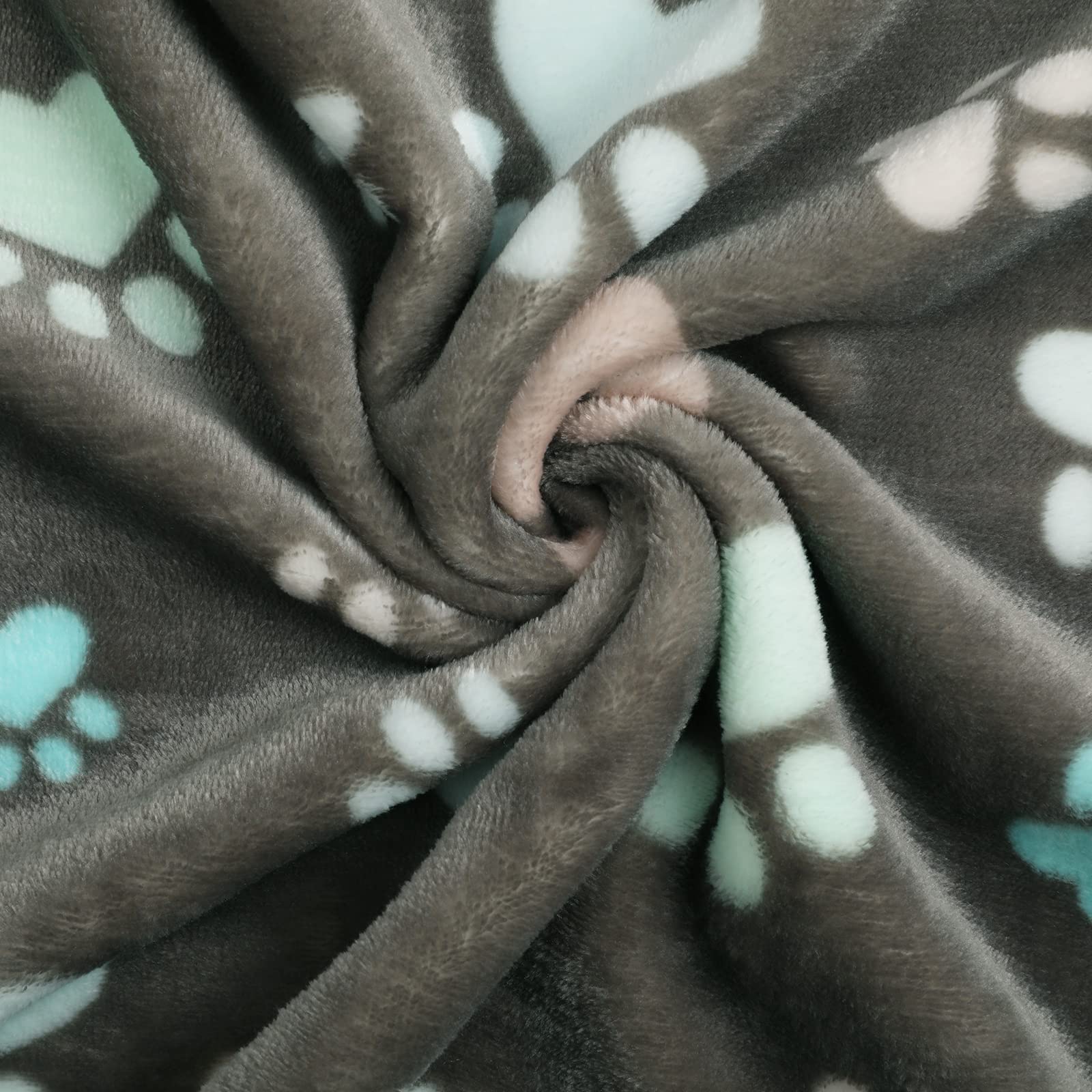 Luciphia 1 Pack 3 Cat Printed Fleece Pet Blankets Washable，Soft Warm Throw Covers for Crate Couch Bed，Cozy Puppy Essentials for Dogs and Cats，Purple/Grey/Khaki, Small (23x16 inch)