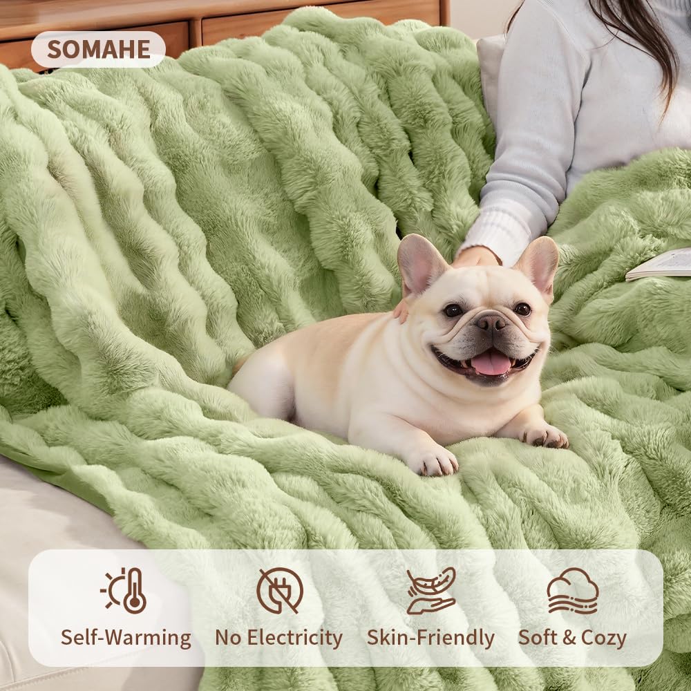 SOMAHE Self-Warming Cat Blanket, Dual-Side Plush Sherpa Throw with Anti-Static, Snuggle Mat for Kittens & Cats, Cozy Bed Topper for Windowsills & Couches, Machine Washable & Dryable, 21x18 Inch Gray