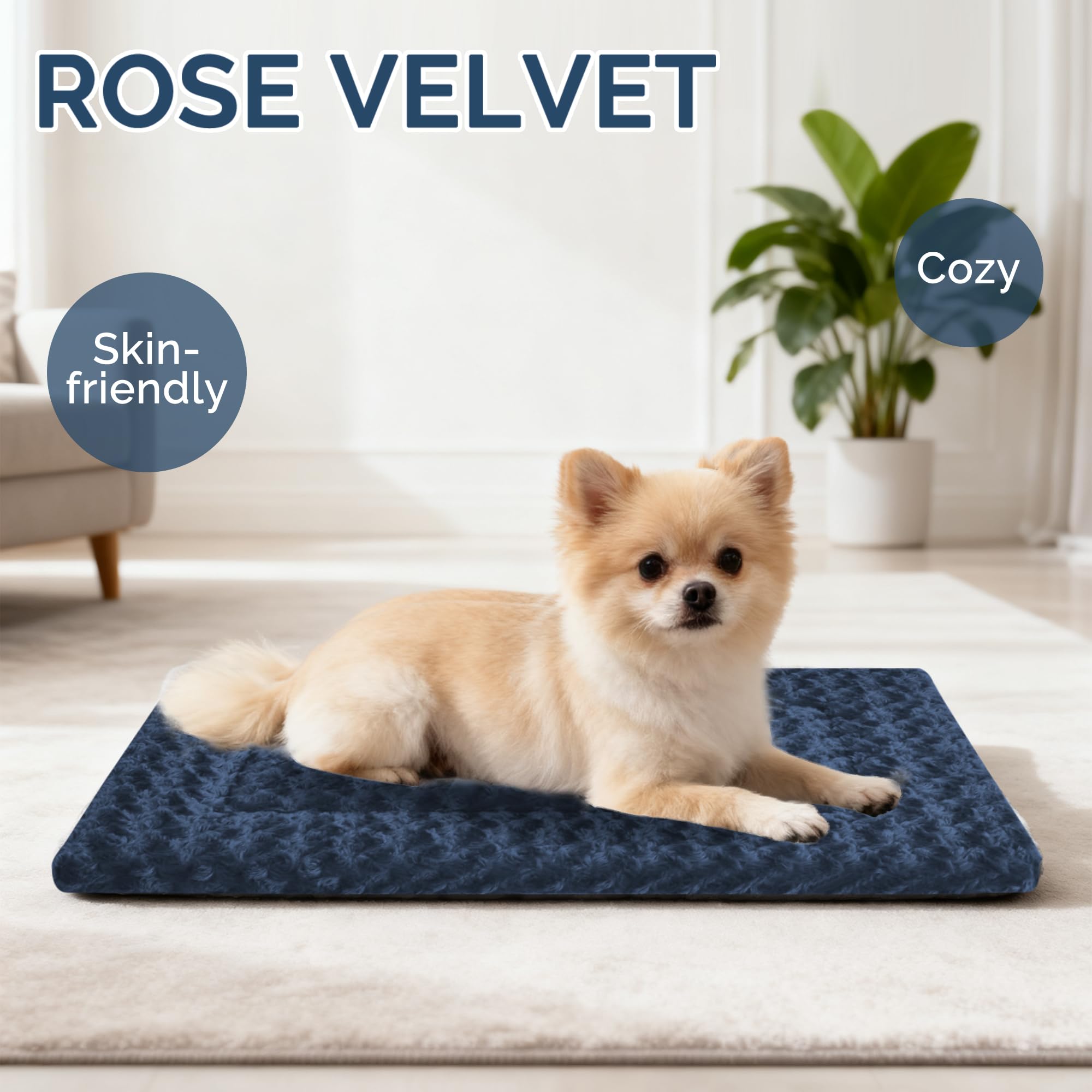 Dog Bed Mat for Crate, Soft Kennel Pad, Durable Comfort Mat for Dogs and Cats, Home and Crate Use (Gray, 18"*14"*1.5")