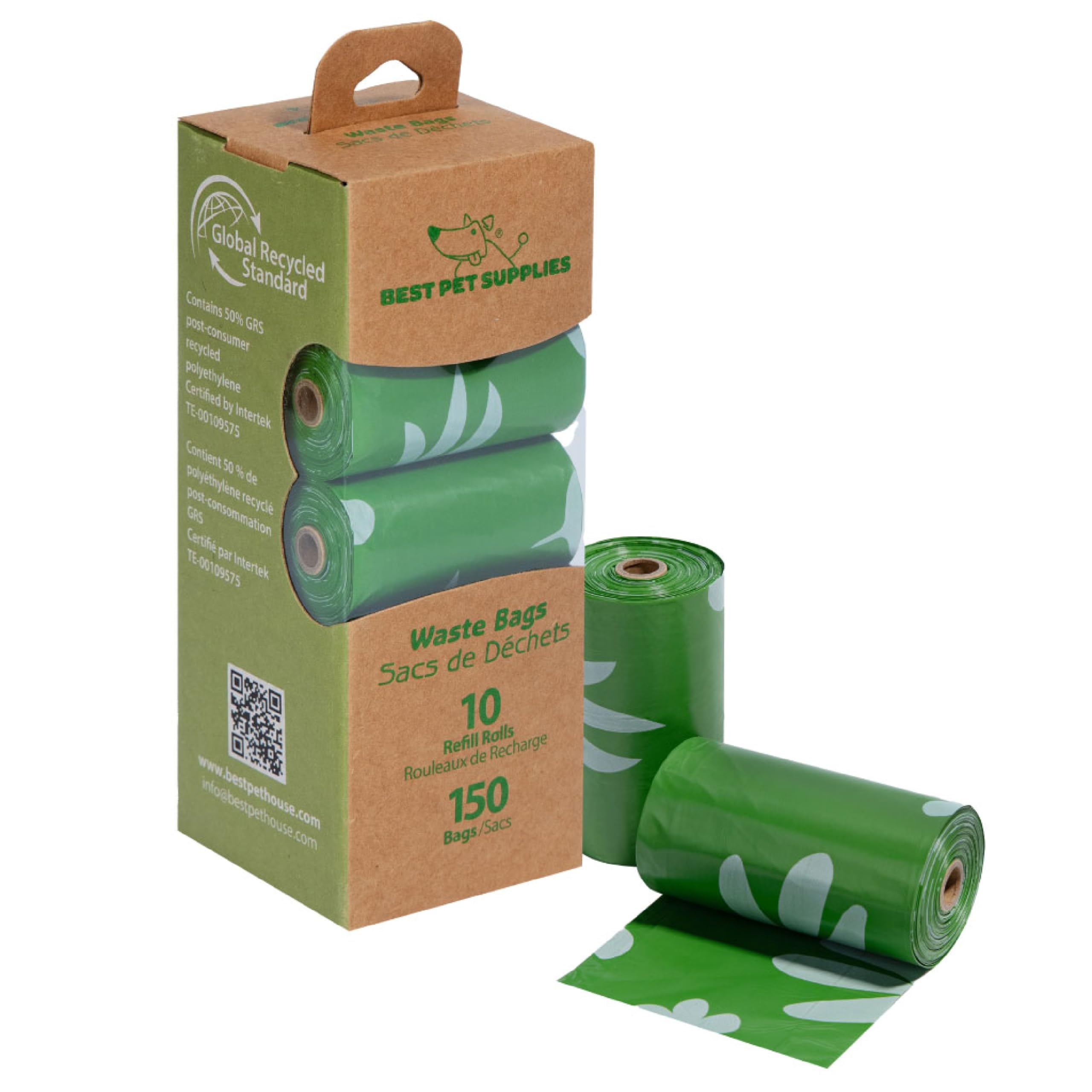Best Pet Supplies Dog Poop Bags for Waste Refuse Cleanup, Doggy Roll Replacements for Outdoor Puppy Walking and Travel, Leak Proof and Tear Resistant, Thick Plastic - Assorted, 150 Bags
