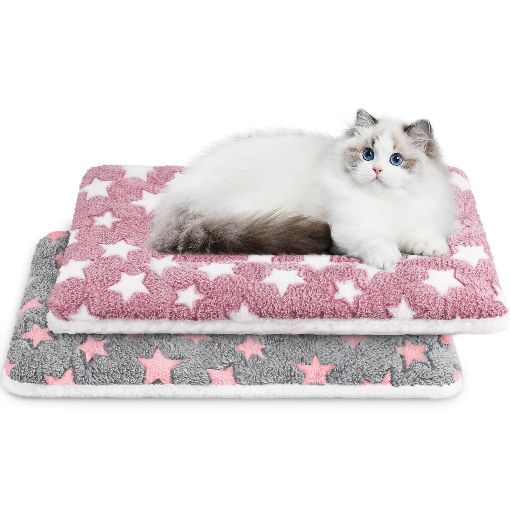 4 Pcs Self Warming Cat Bed, Self Heating Pet Mat for Kitten & Puppy, Soft Calming Cat Bed Mat Reflects Body Heat Warm Washable Pet Pad for Crates, Floors, Indoor, Outdoor(12.6×10 Inch)