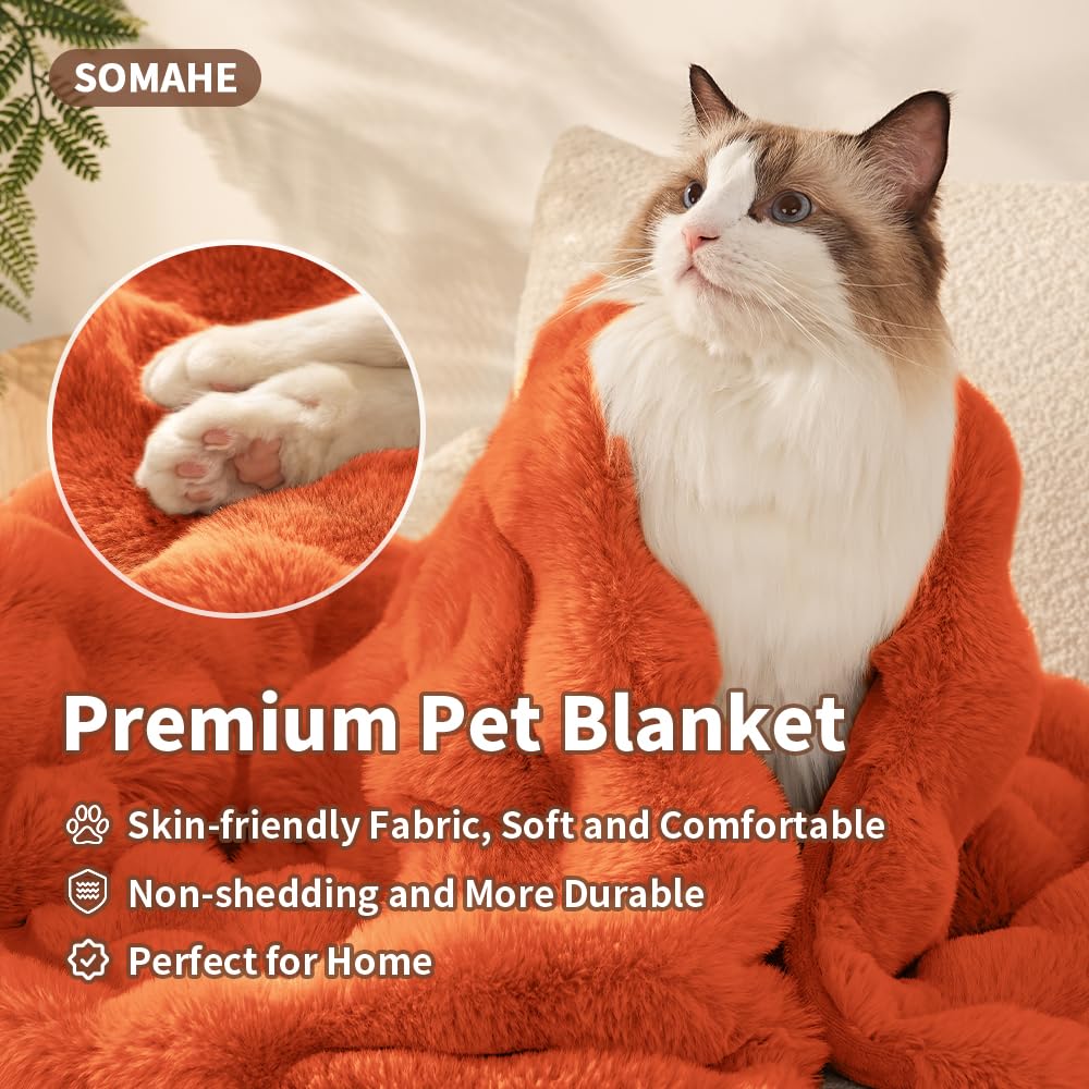 SOMAHE Self-Warming Cat Blanket, Dual-Side Plush Sherpa Throw with Anti-Static, Snuggle Mat for Kittens & Cats, Cozy Bed Topper for Windowsills & Couches, Machine Washable & Dryable, 21x18 Inch Gray