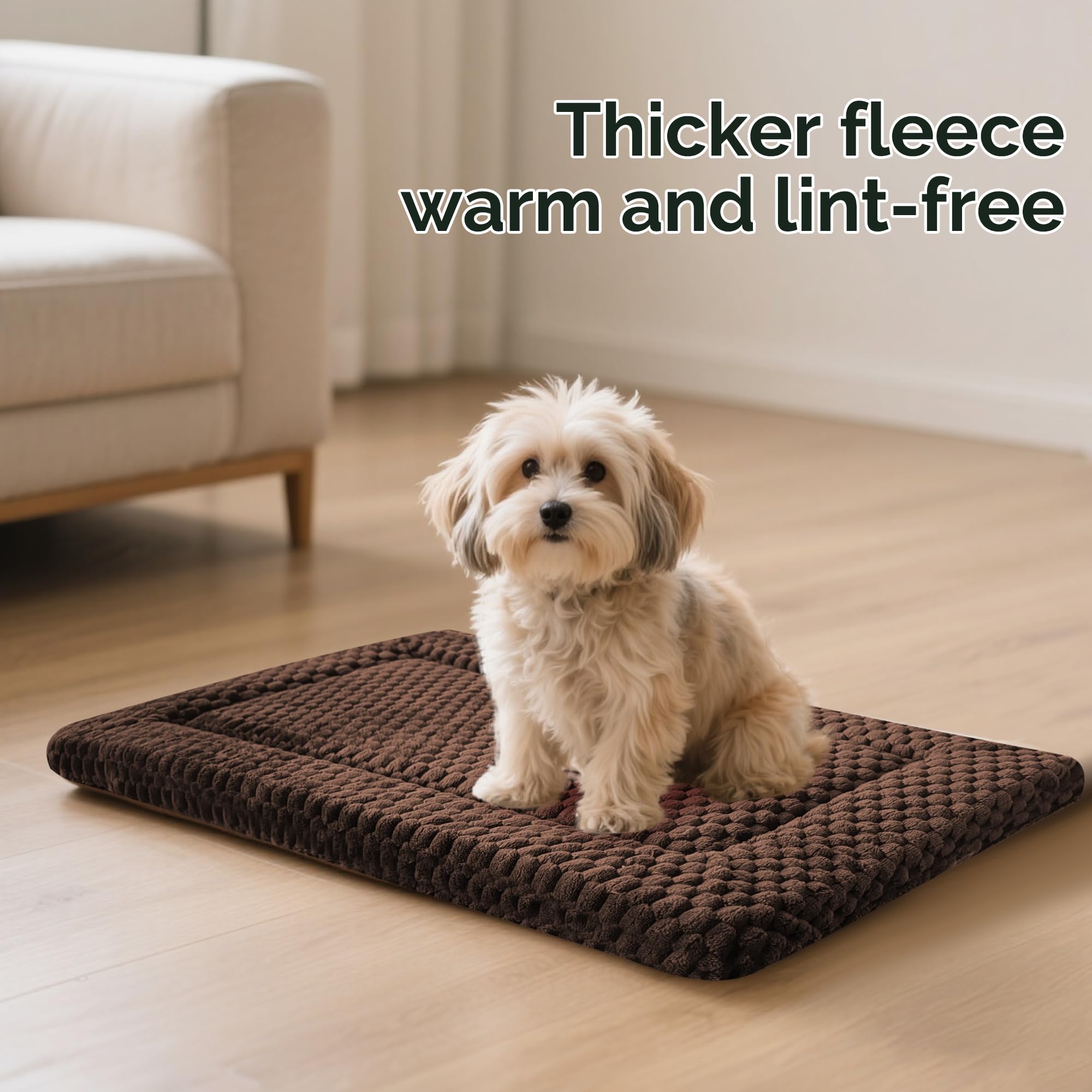 Dog Bed Mat for Crate, Soft Kennel Pad, Durable Comfort Mat for Dogs and Cats, Home and Crate Use (Gray, 18"*14"*1.5")