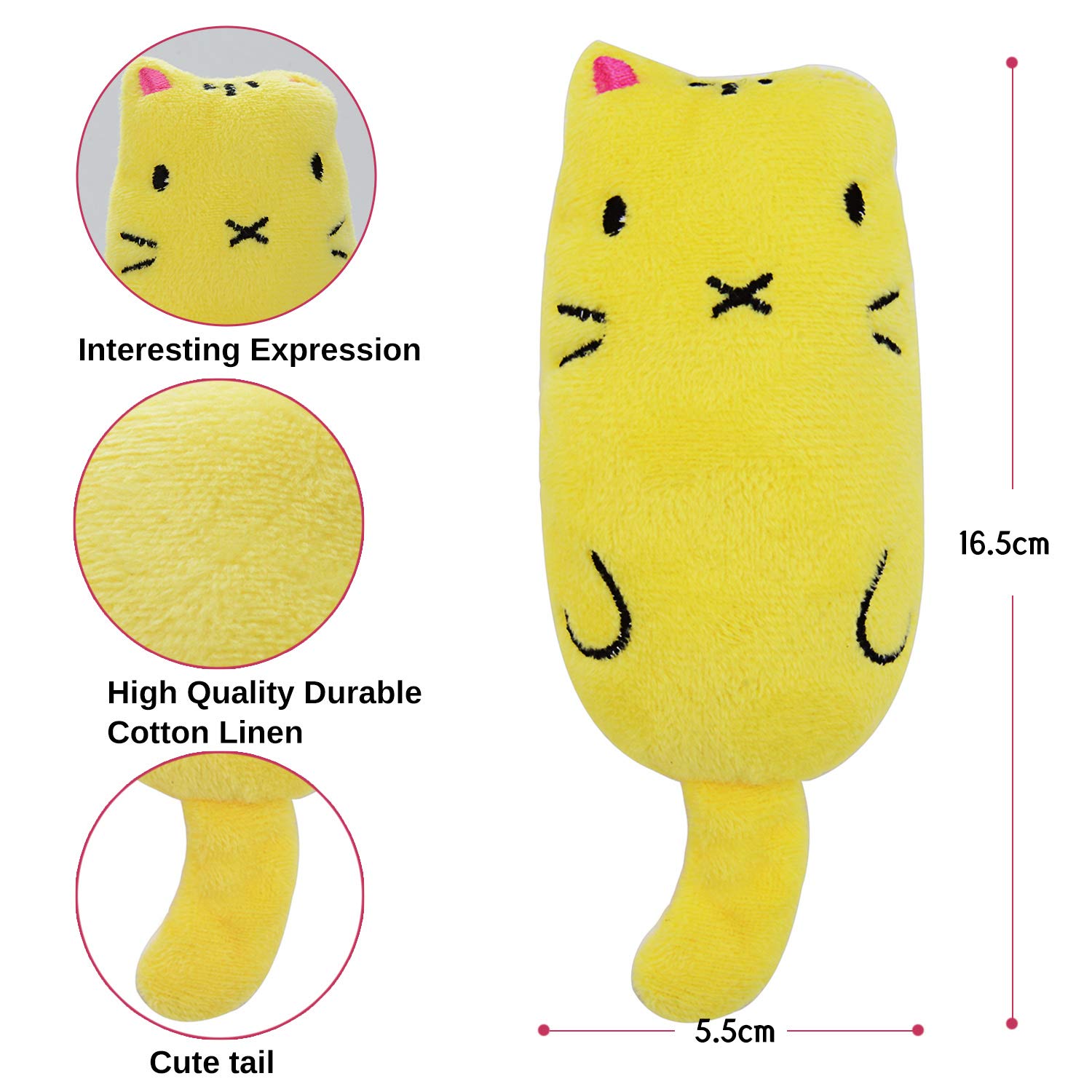 Legendog 5Pcs Bite Resistant Catnip Toy for Cats,Catnip Filled Cartoon Mice Cat Teething Chew Toy