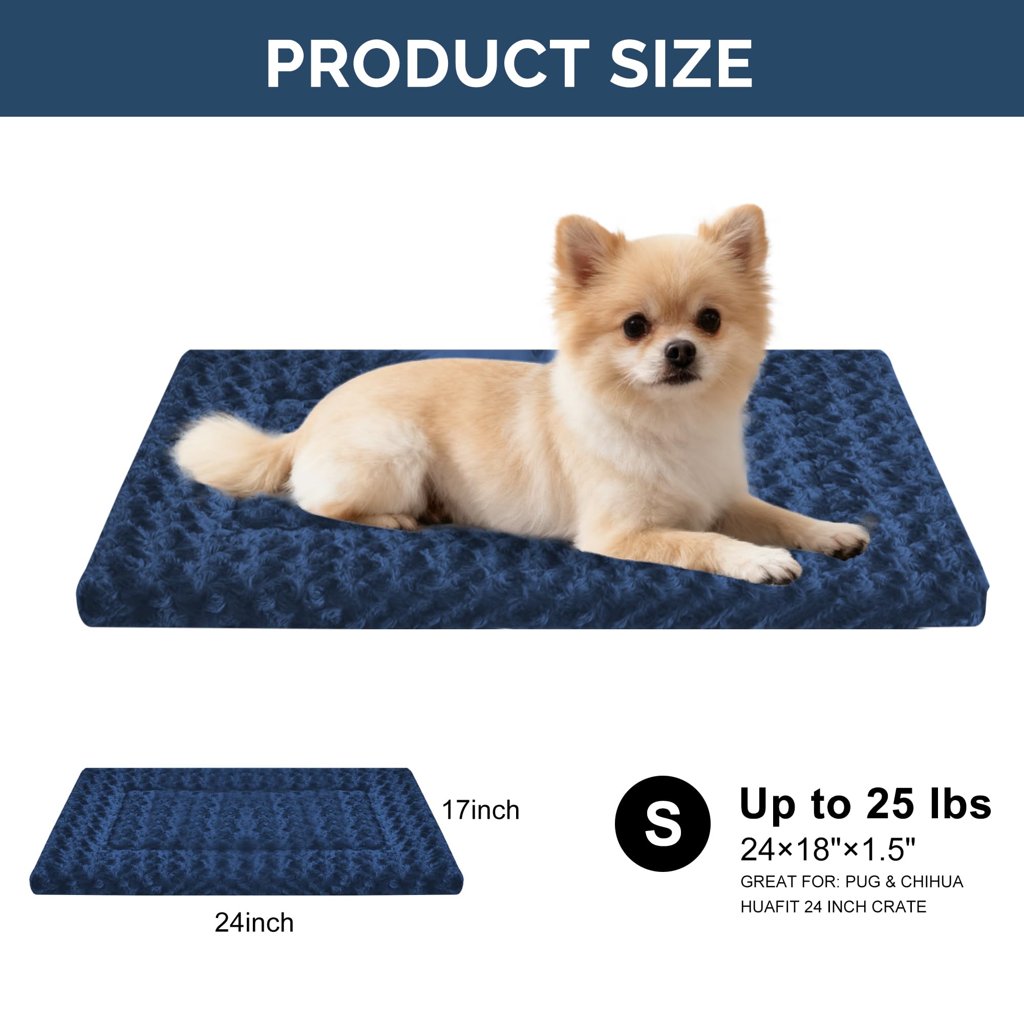 Dog Bed Mat for Crate, Soft Kennel Pad, Durable Comfort Mat for Dogs and Cats, Home and Crate Use (Gray, 18"*14"*1.5")