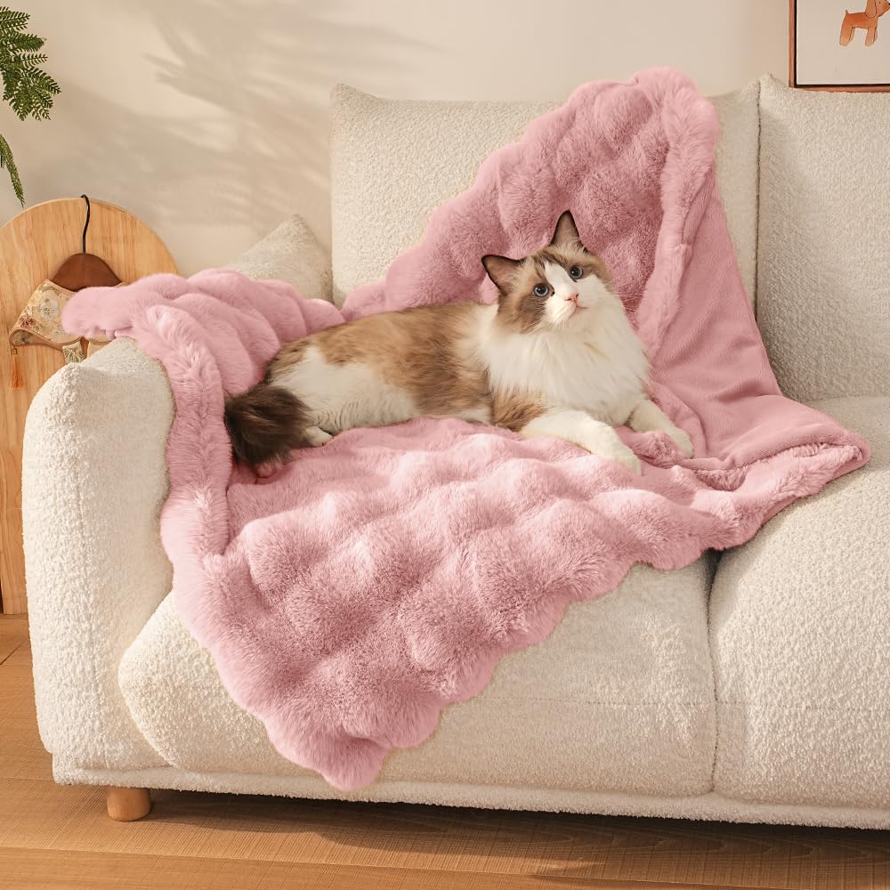 SOMAHE Self-Warming Cat Blanket, Dual-Side Plush Sherpa Throw with Anti-Static, Snuggle Mat for Kittens & Cats, Cozy Bed Topper for Windowsills & Couches, Machine Washable & Dryable, 21x18 Inch Gray