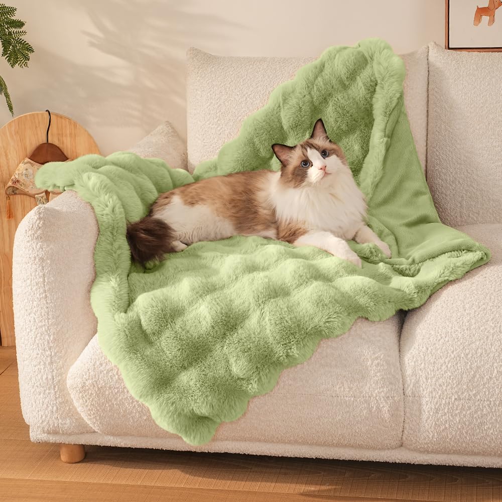 SOMAHE Self-Warming Cat Blanket, Dual-Side Plush Sherpa Throw with Anti-Static, Snuggle Mat for Kittens & Cats, Cozy Bed Topper for Windowsills & Couches, Machine Washable & Dryable, 21x18 Inch Gray