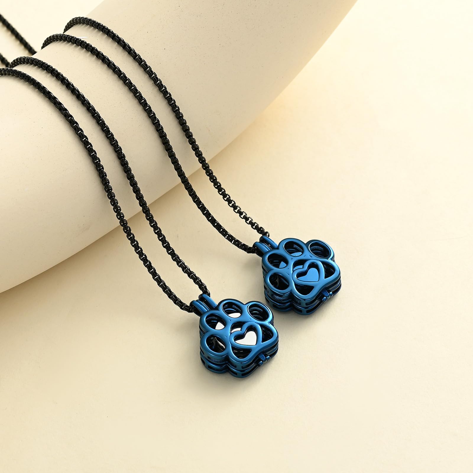 Oinsi Pet Cremation Jewelry For Ashes For Dog/Cat Paw Stainless Steel Memorial Locket Urn Necklace Inside Mini Case Keepsake Cremation Jewelry Women Men