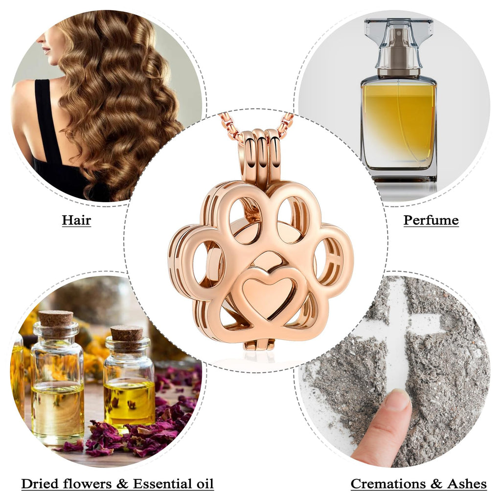 Oinsi Pet Cremation Jewelry For Ashes For Dog/Cat Paw Stainless Steel Memorial Locket Urn Necklace Inside Mini Case Keepsake Cremation Jewelry Women Men